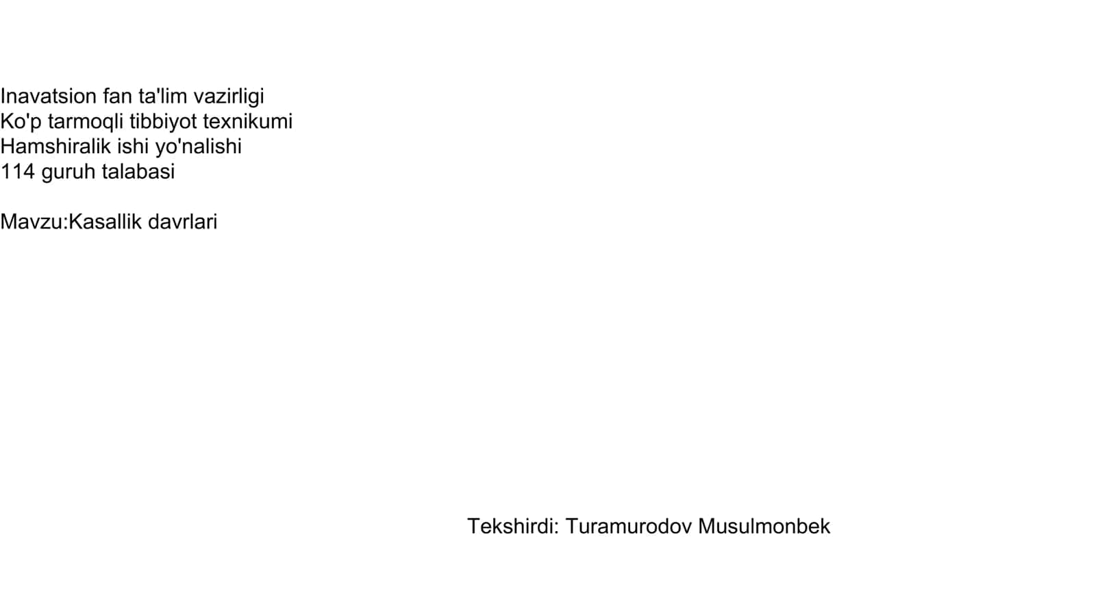 Turamurodov Musulmonbek