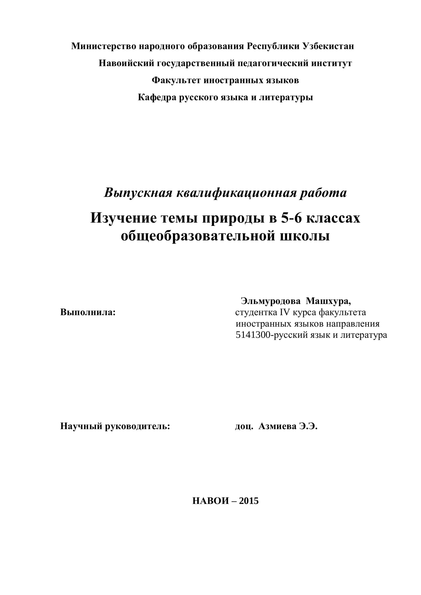Выпускная квалификационная работа
