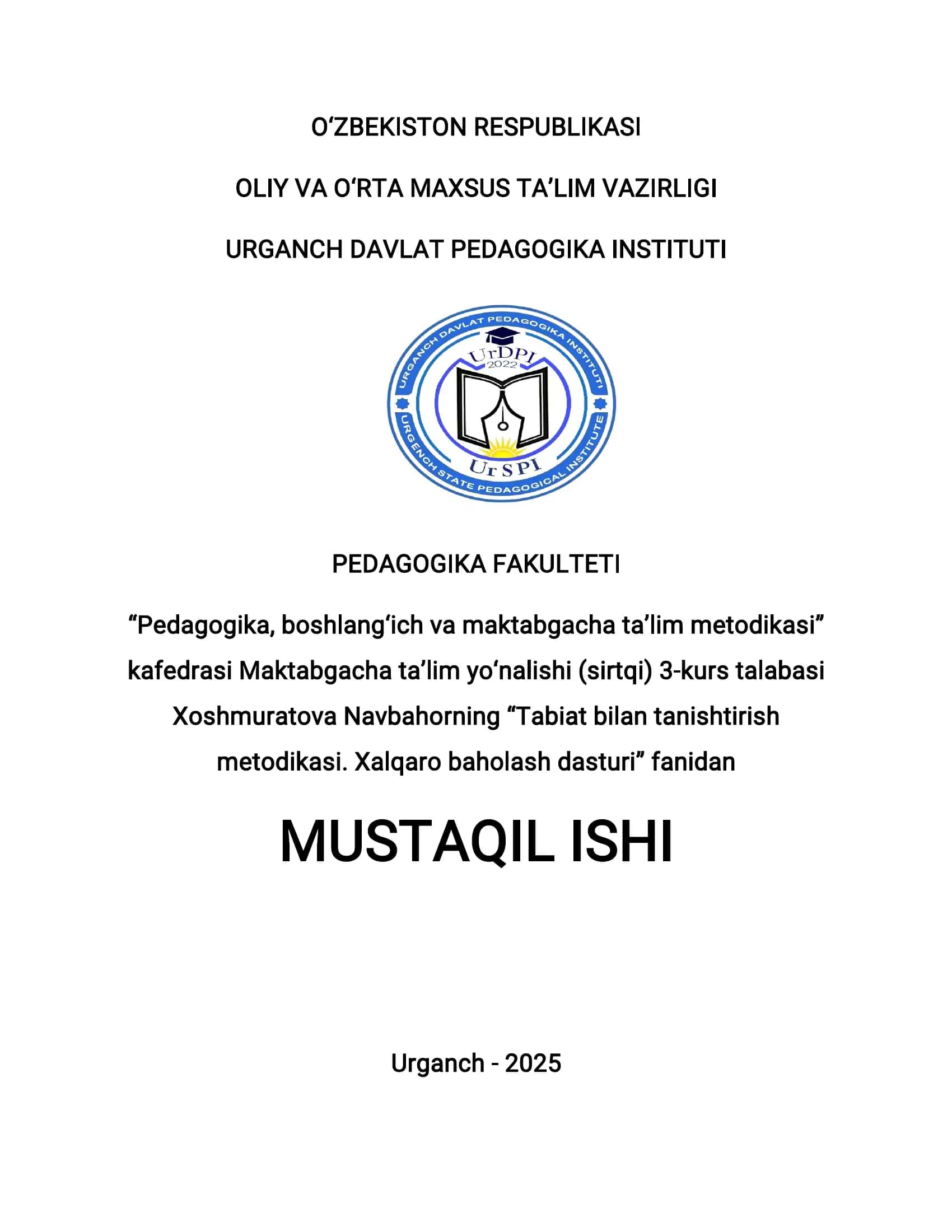 Bolalarni tabiat bilan tanishtirish