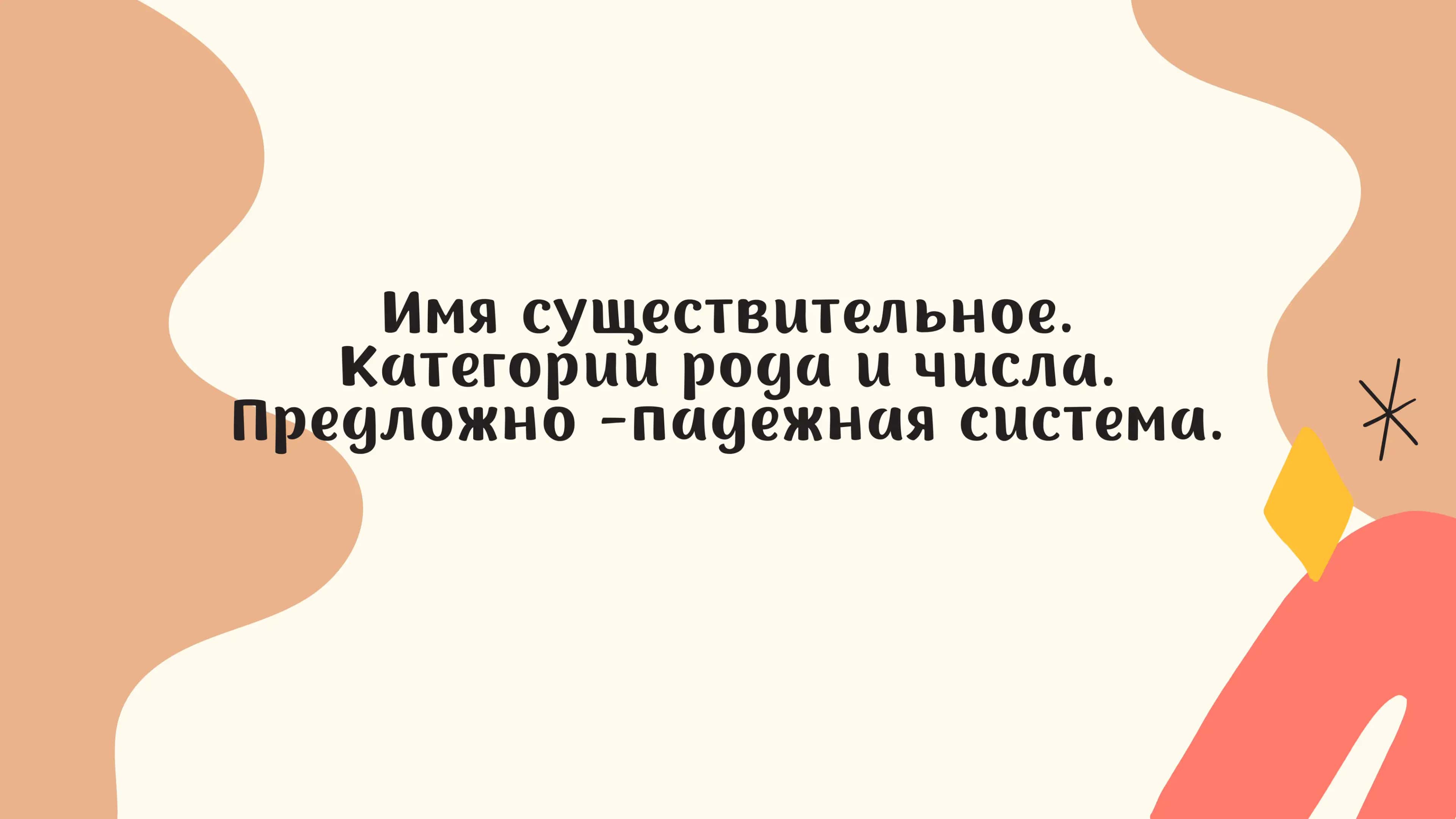 Имя существительное.Категории рода и числа