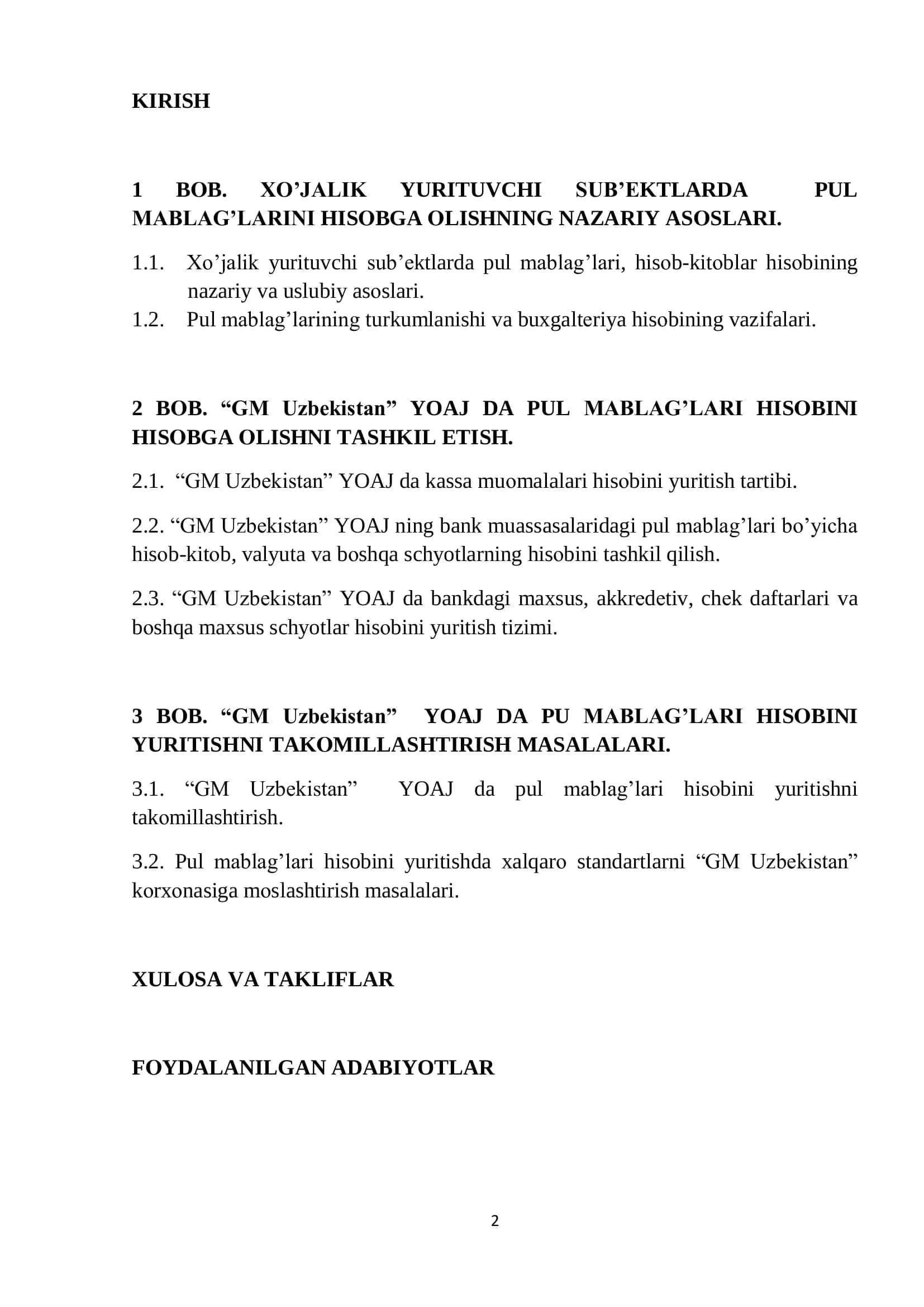 Pul mablag’larini hisobga olishning nazariy asoslari