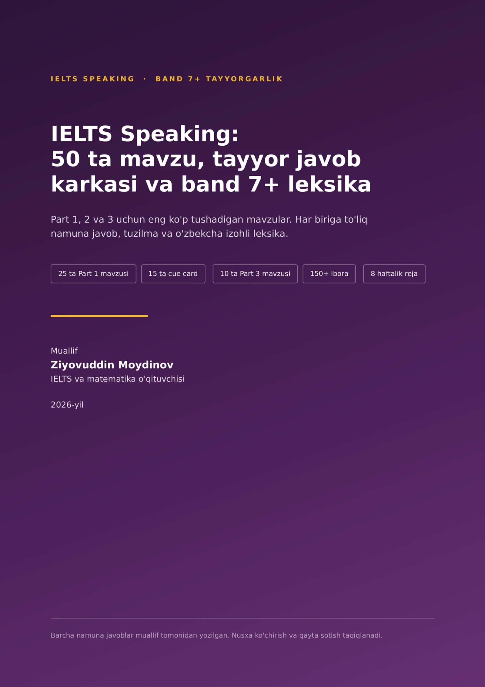 IELTS Speaking: Band 7+ tayyorlik