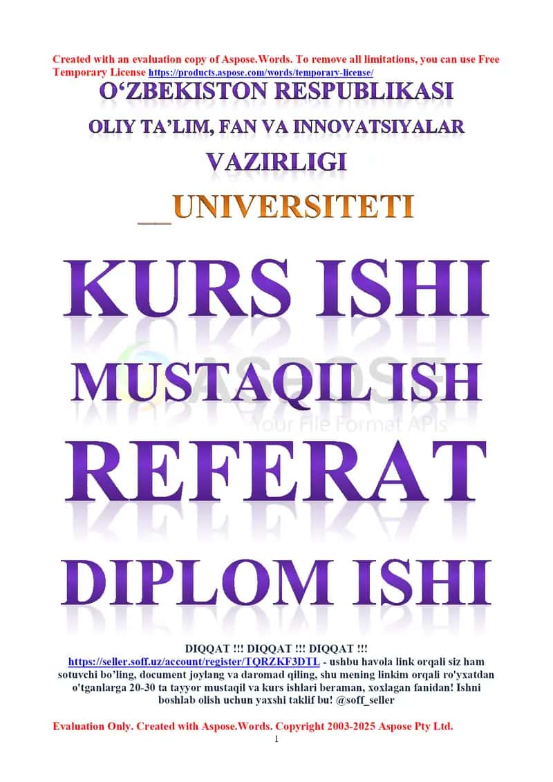 Ikkinchi jahon urushining boshlanishi va Oʻzbekiston front orti xizmati (kurs ishi)