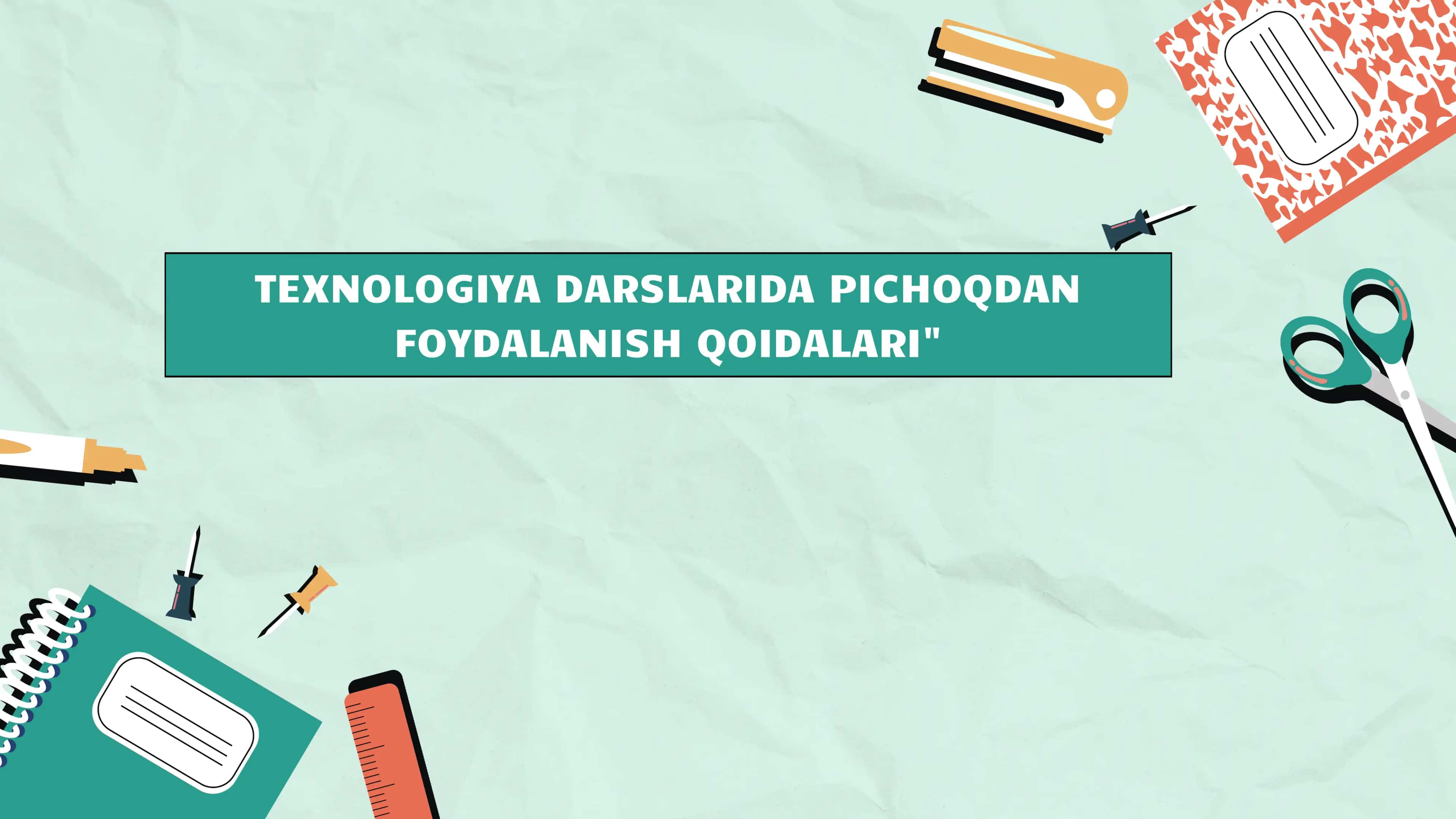 Pichoqdan Foydalanish Qoidalari