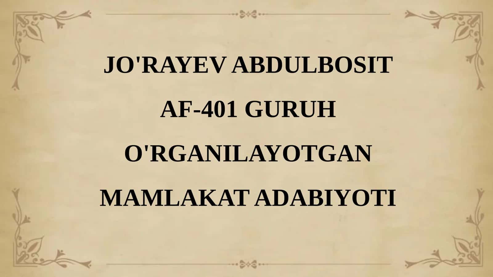 ARAB XALQ MAQOLLARI