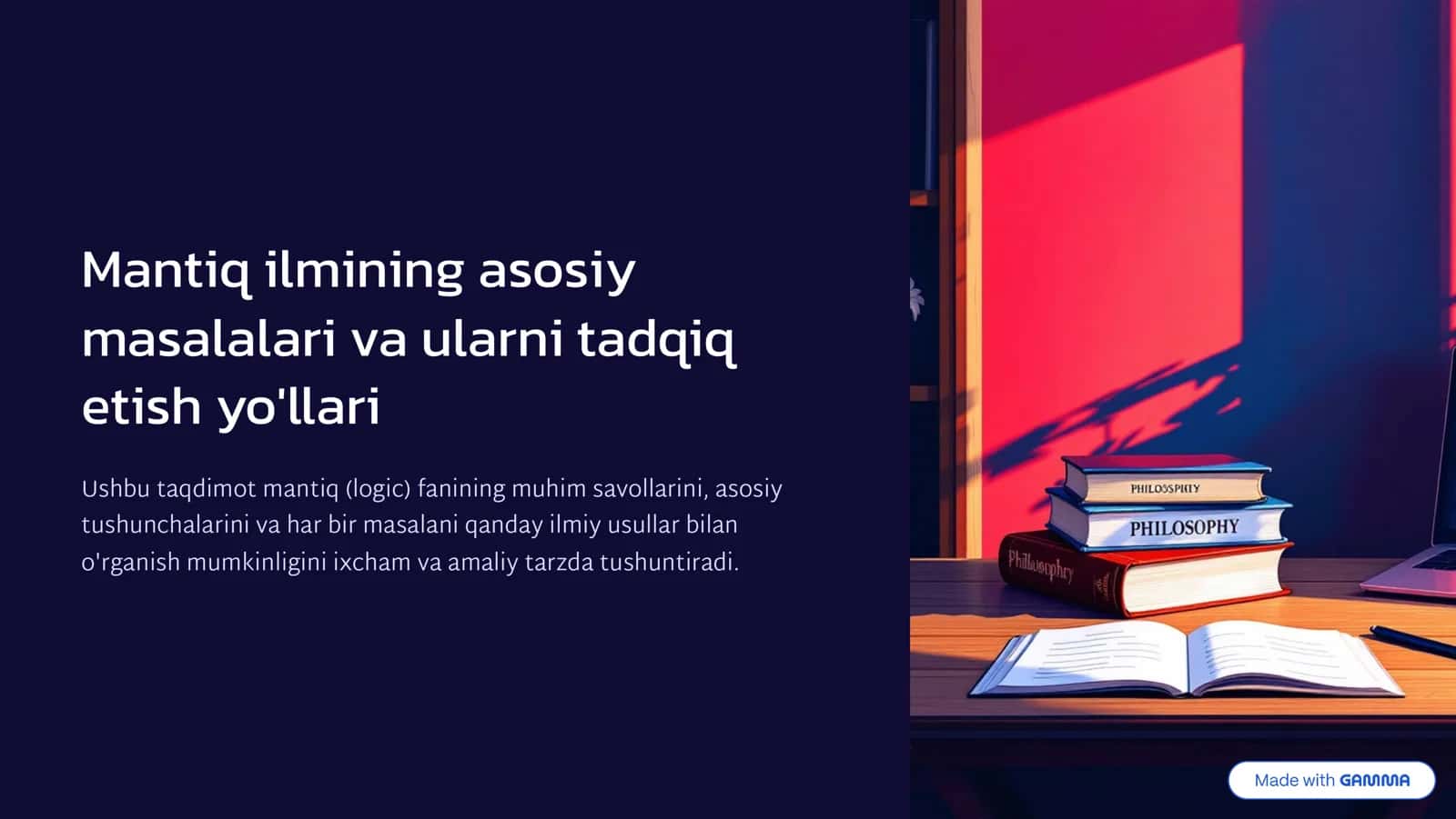 Mantiq ilmining asosiy masalalari va ularni tadqiq etish yo'llari