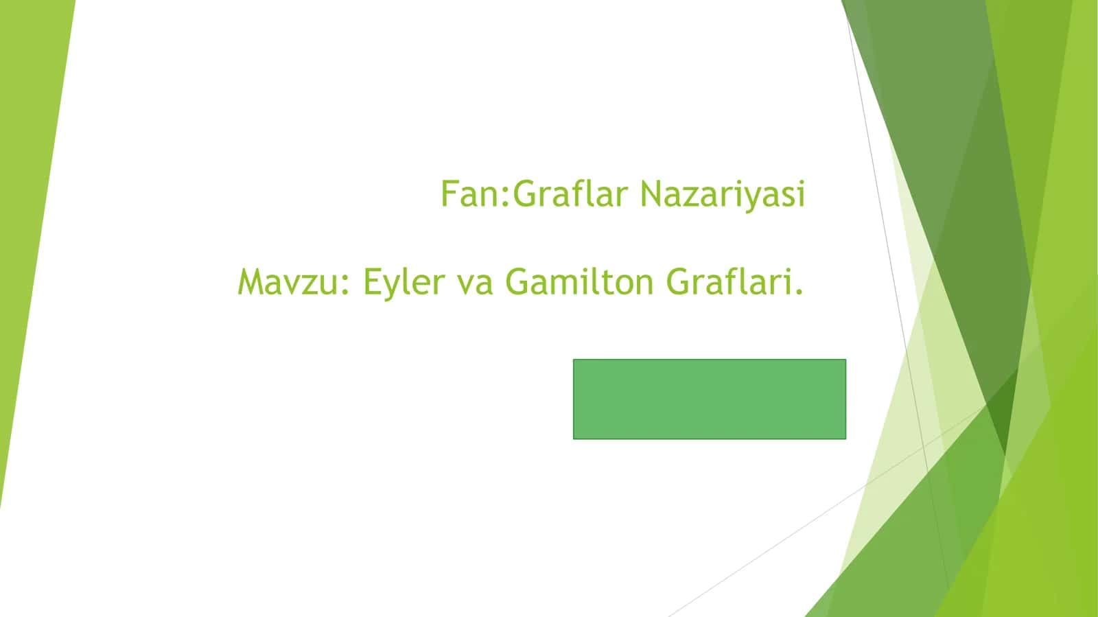 Eyler va Gamilton Graflari