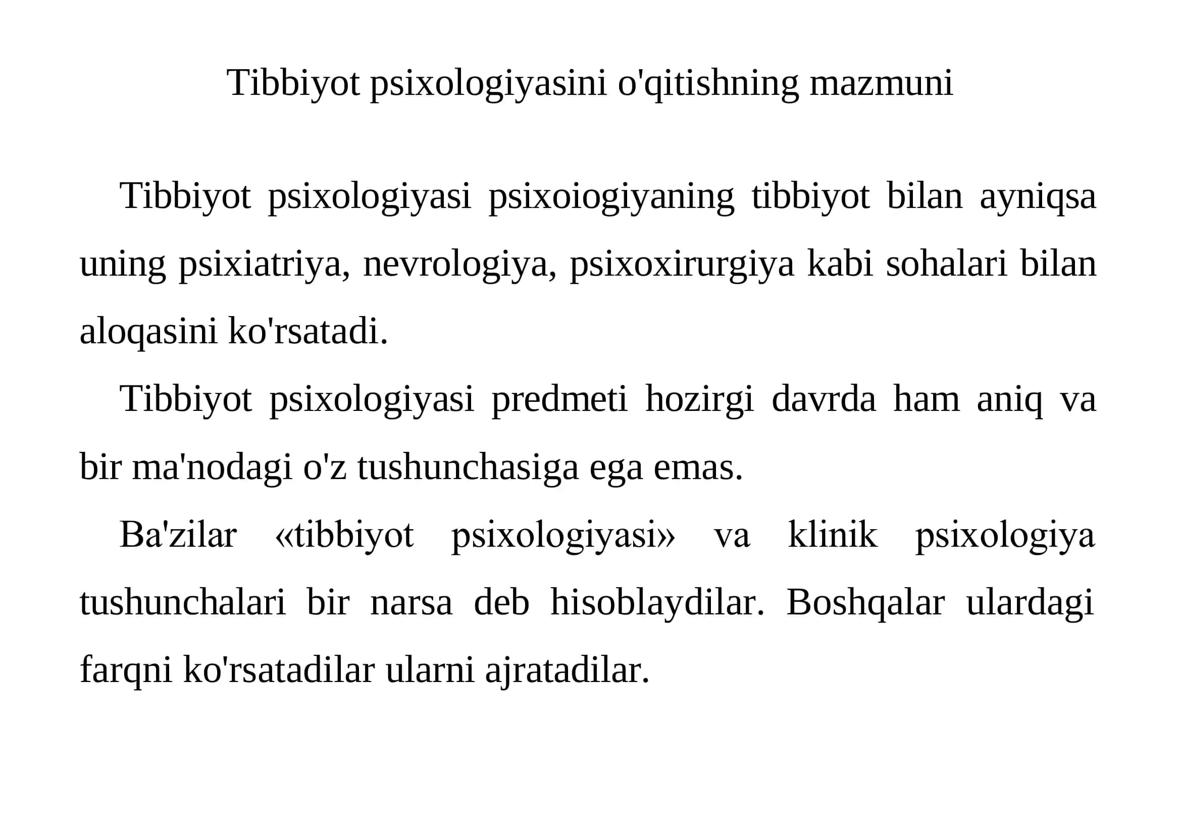 Tibbiyot psixologiyasi