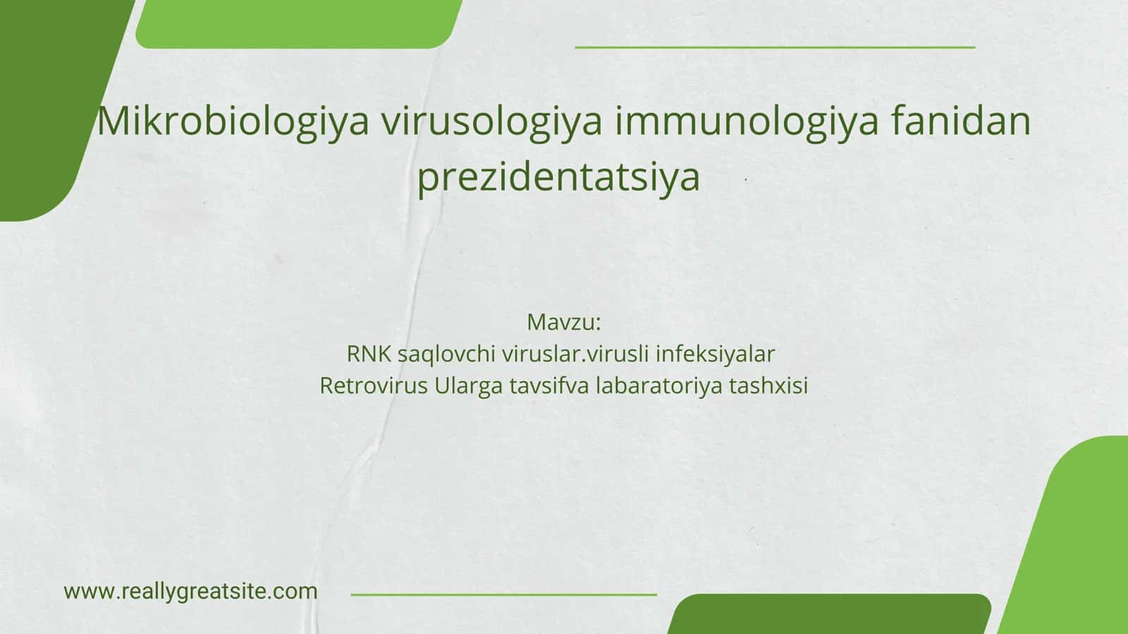 Mikrobiologiya virusologiya immunologiya fanidan prezidentatsiya