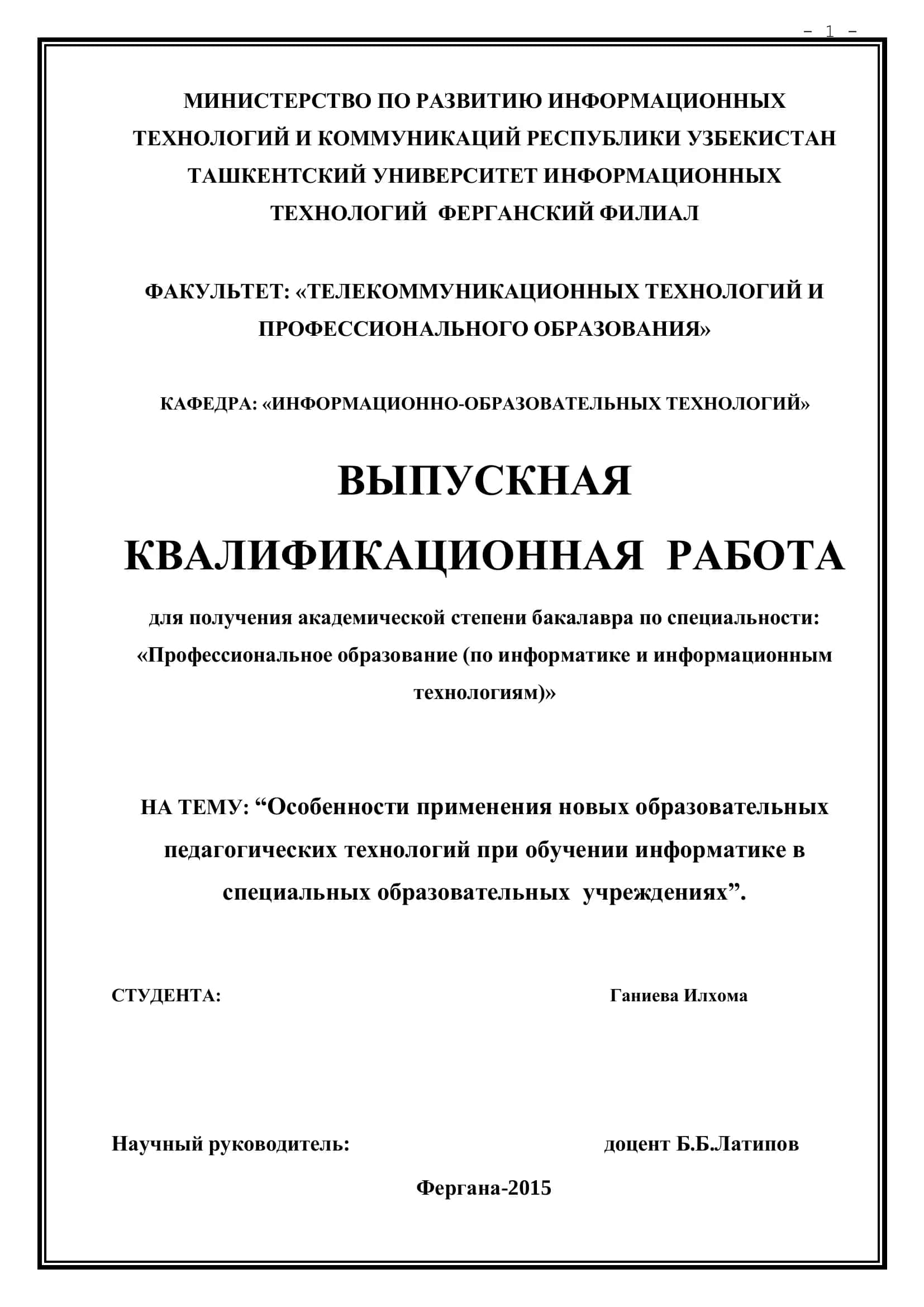 Выпускная квалификационная работа