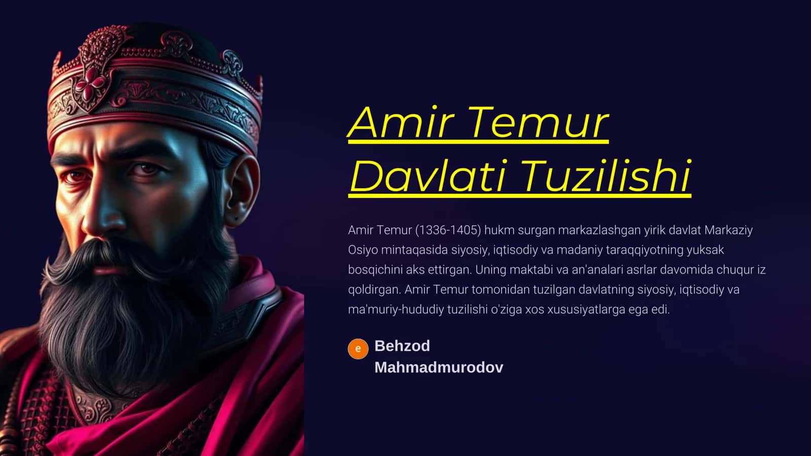 Amir Temur Davlati Tuzilishi