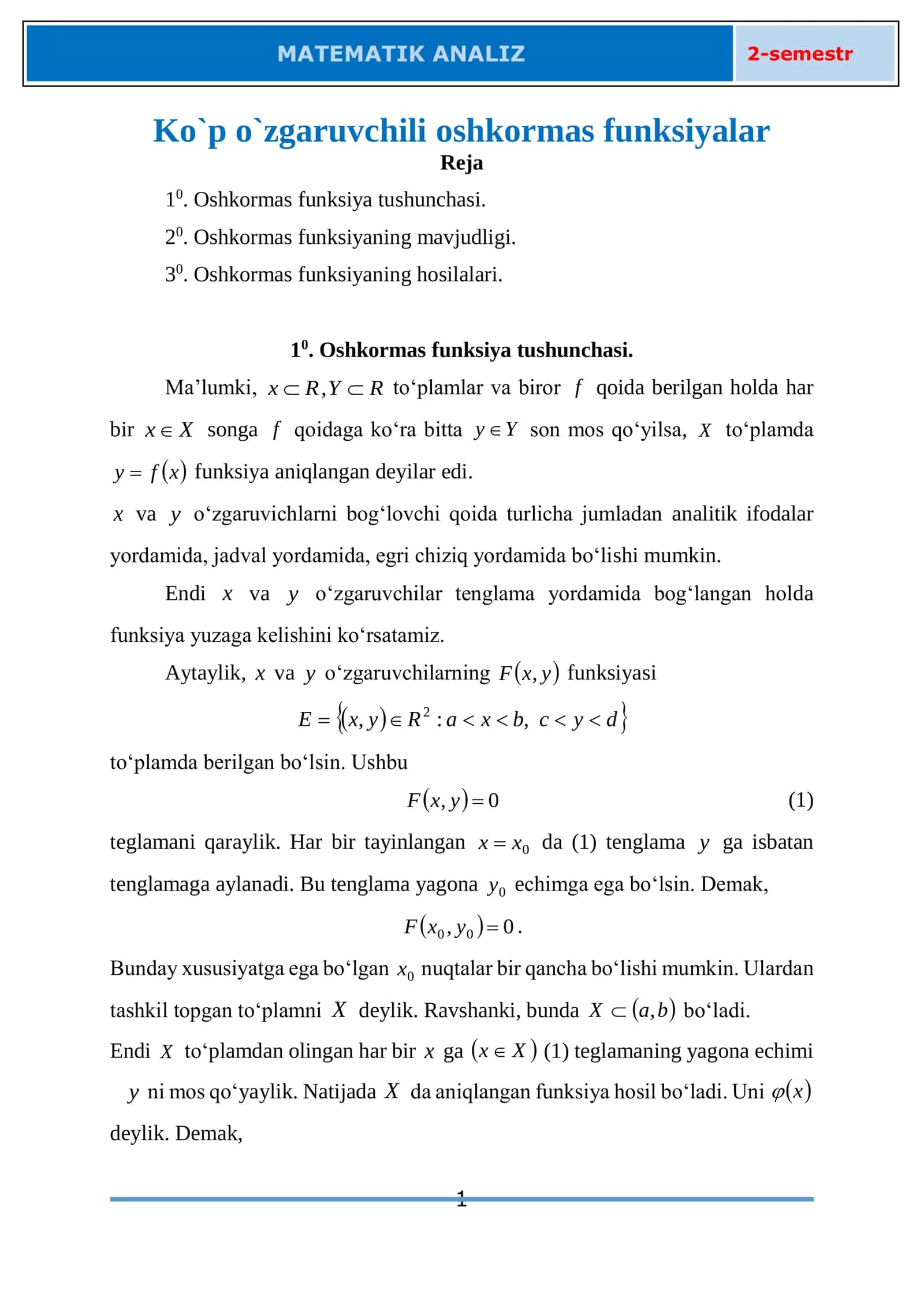 MATEMATIK ANALIZ
