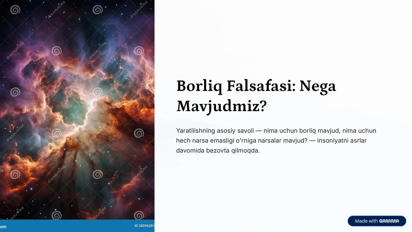 Borliq Falsafasi: Nega Mavjudmiz?