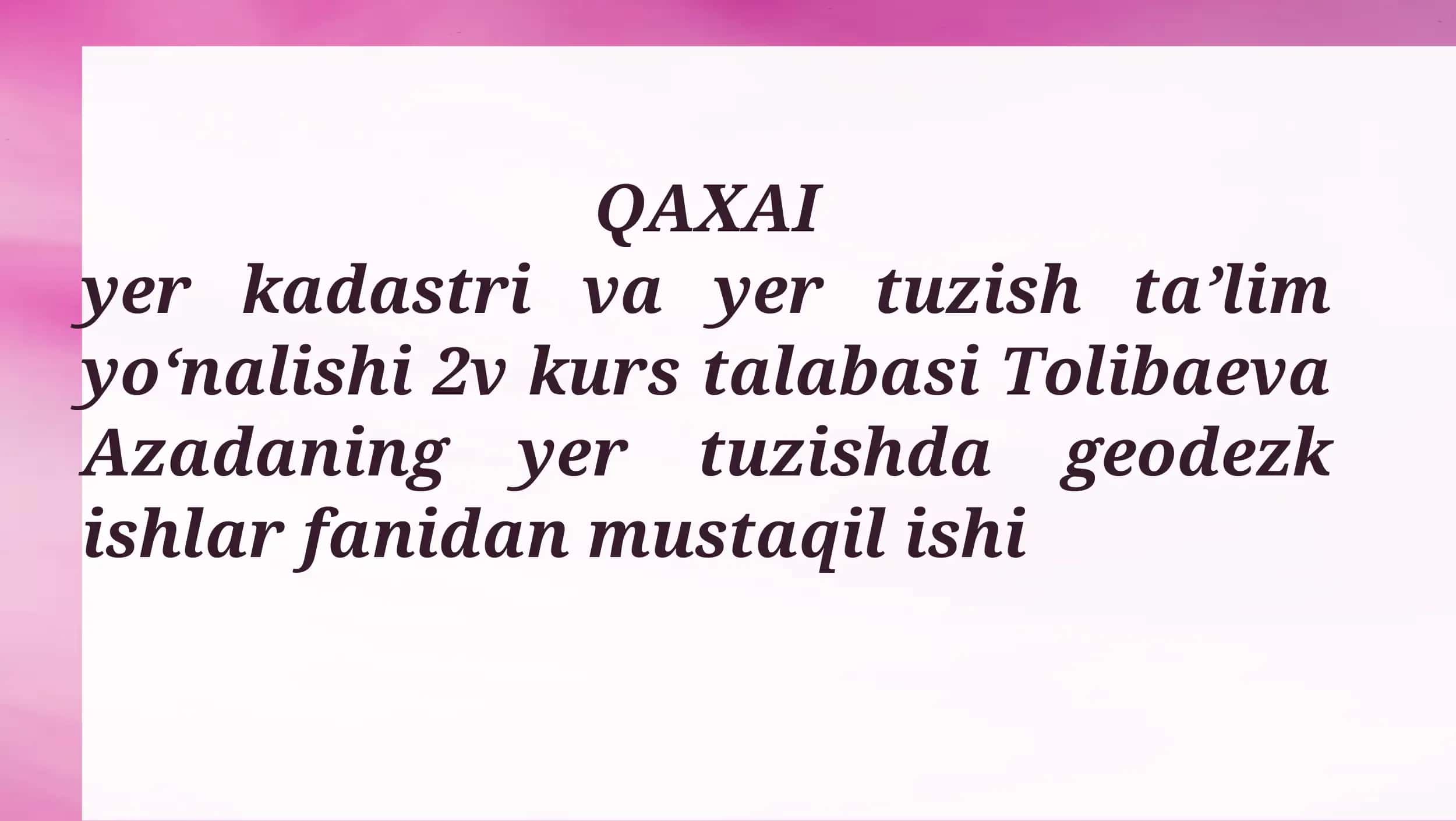 Yuzani aniqlashda hisoblash nazorati Yer maydonlari yuzasini grafik usulda aniqlash
