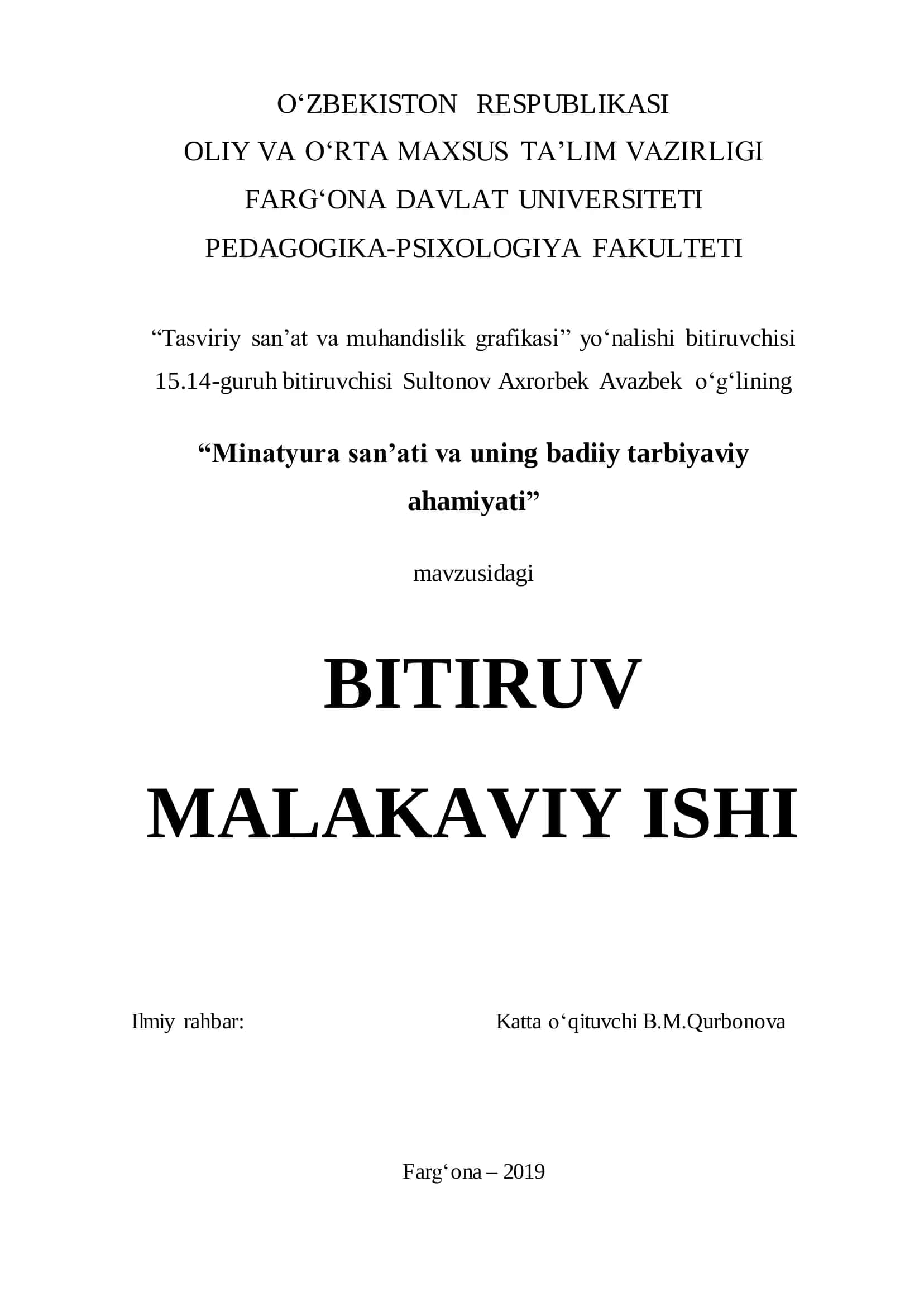 Tasviriy san’at va muhandislik grafikasi