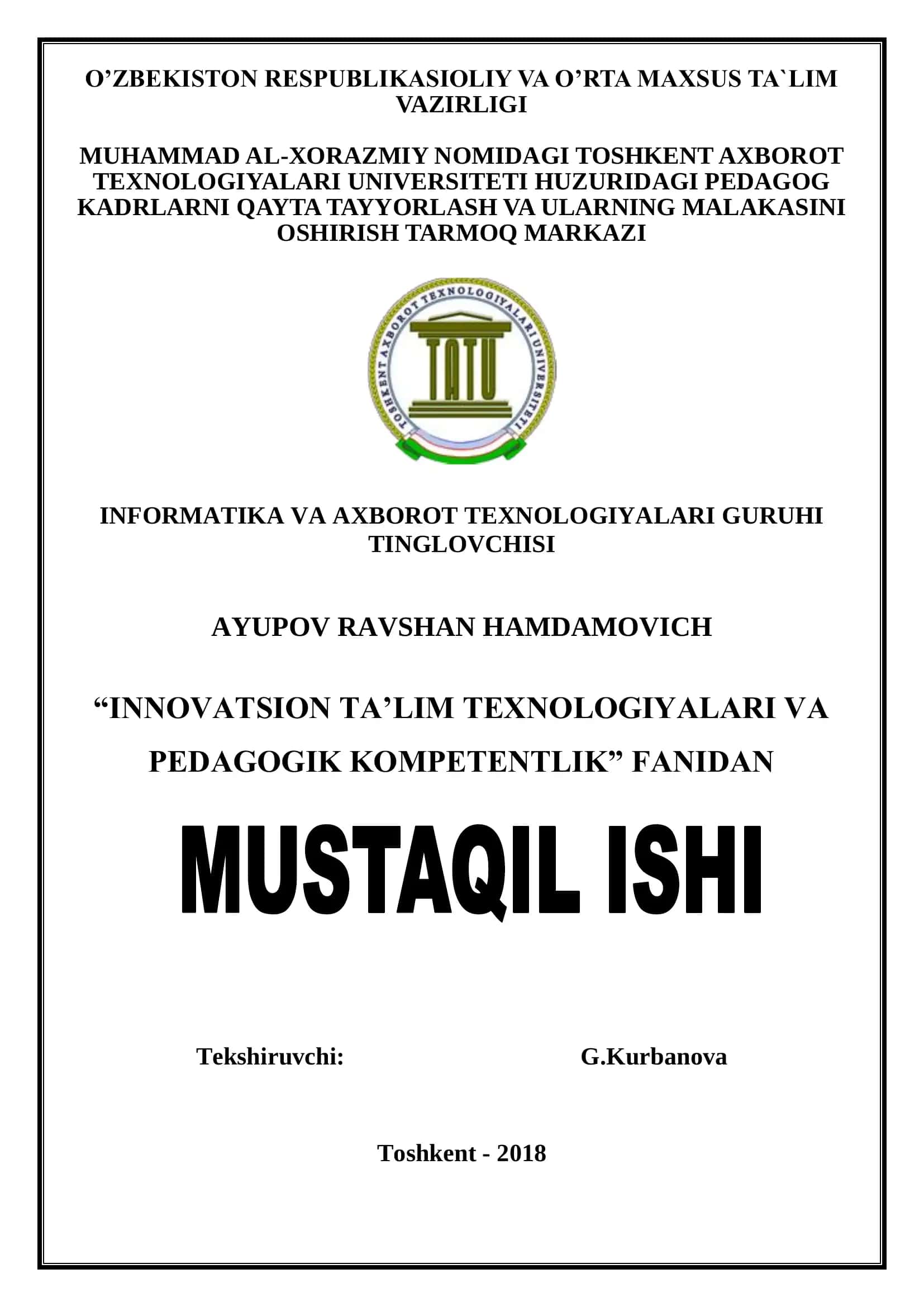 Pedagogik texnologiya usullar va metodlar
