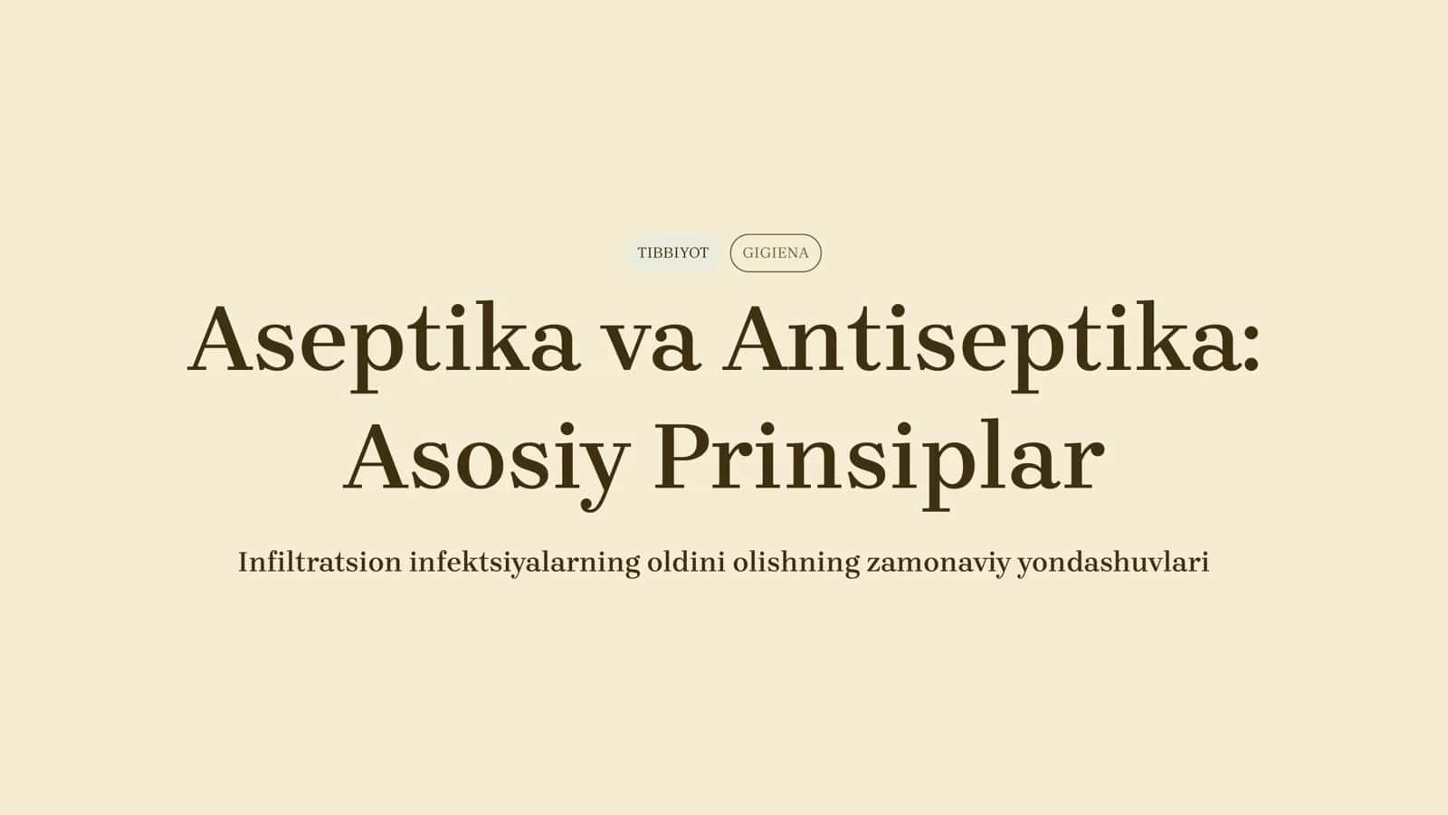 Aseptika va Antiseptika