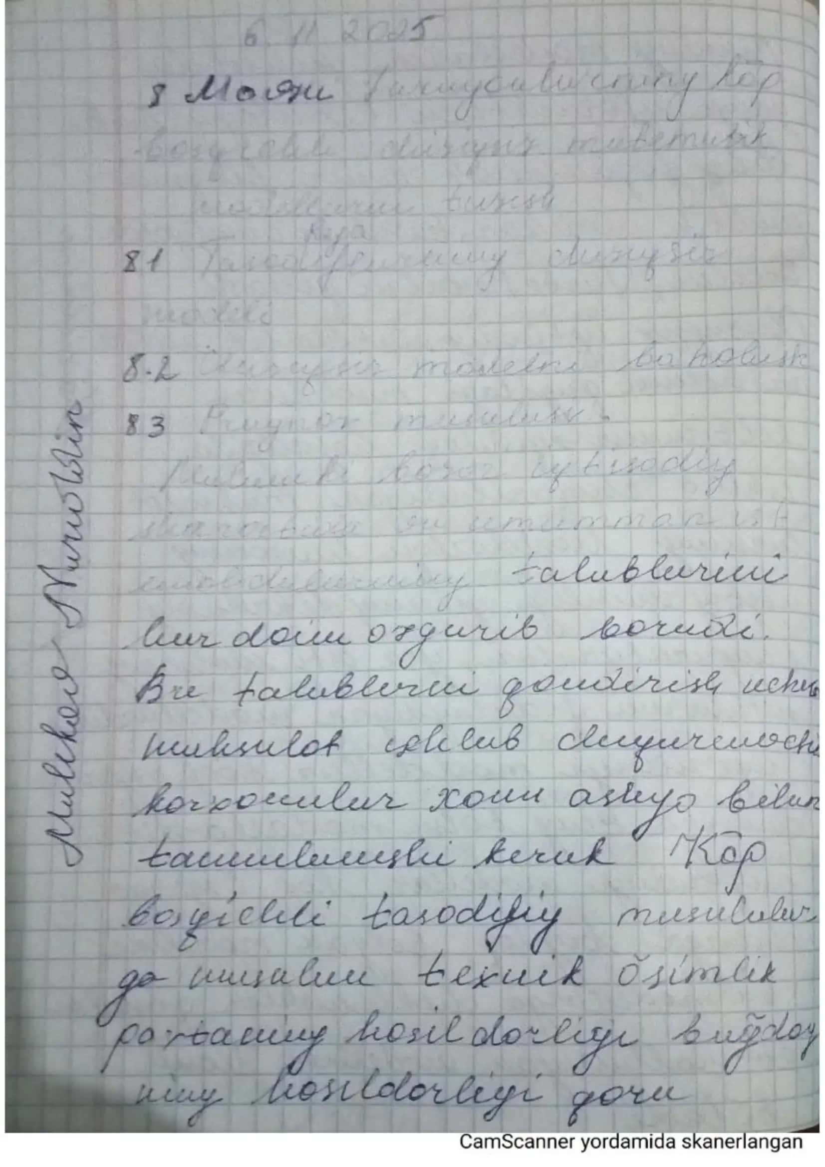 Kanspektlar Mustaqil talim Mustaqil ish