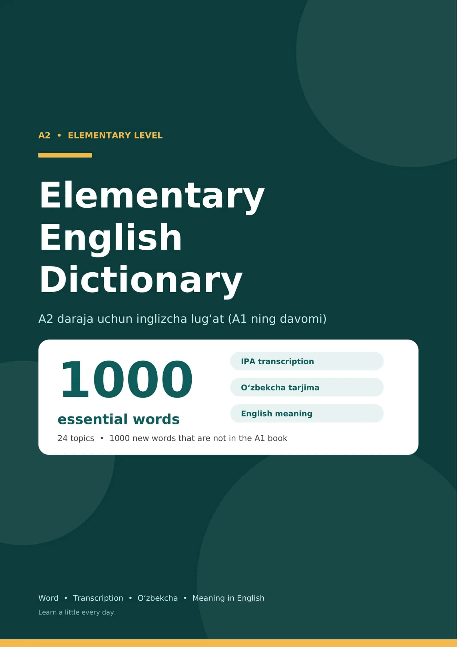 inglizcha lug‘at (Elementary A2) muloqot uchun eng zarur so'zlar to'plami