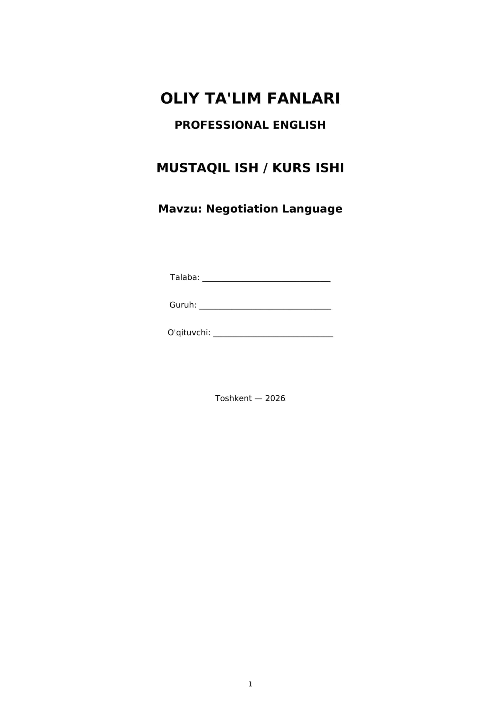 Negotiation Language