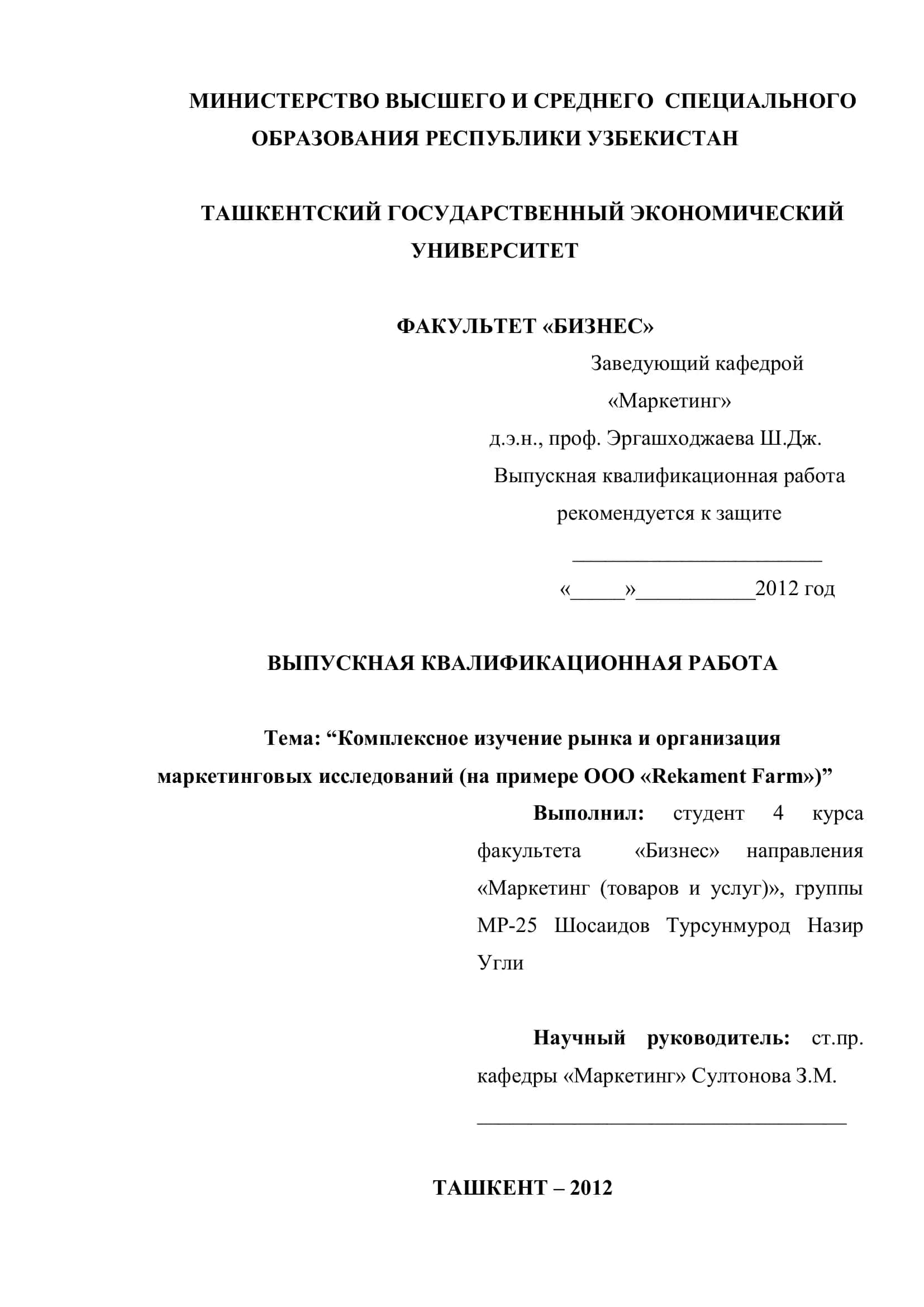 Выпускная квалификационная работа