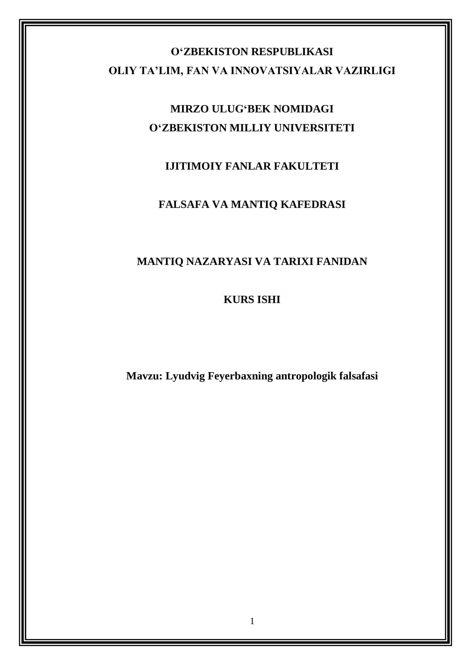 Lyudvig Feyerbaxning antropologik falsafasi