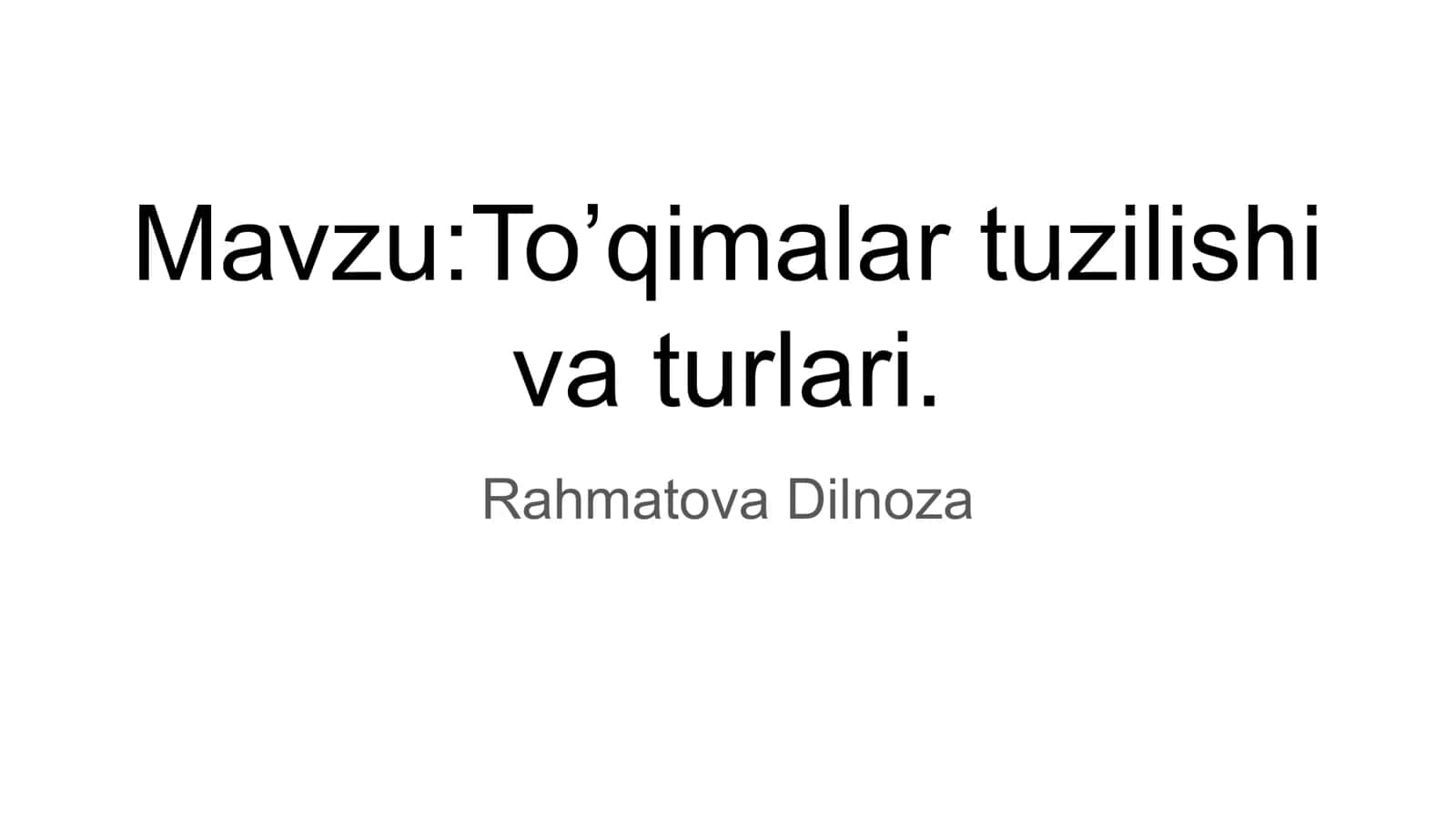 To‘qimalar tuzilishi va turlari