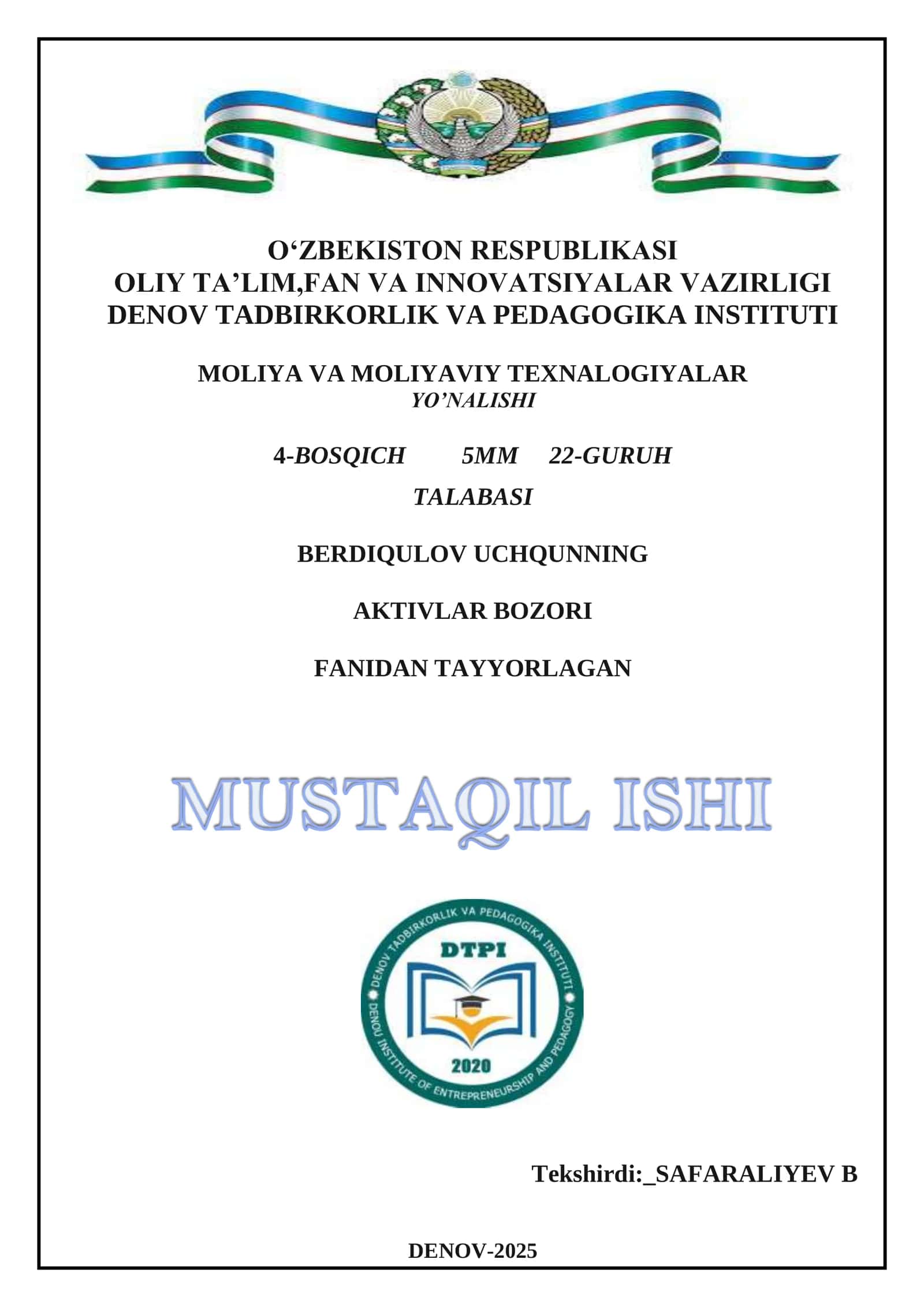 aktivlar bozori