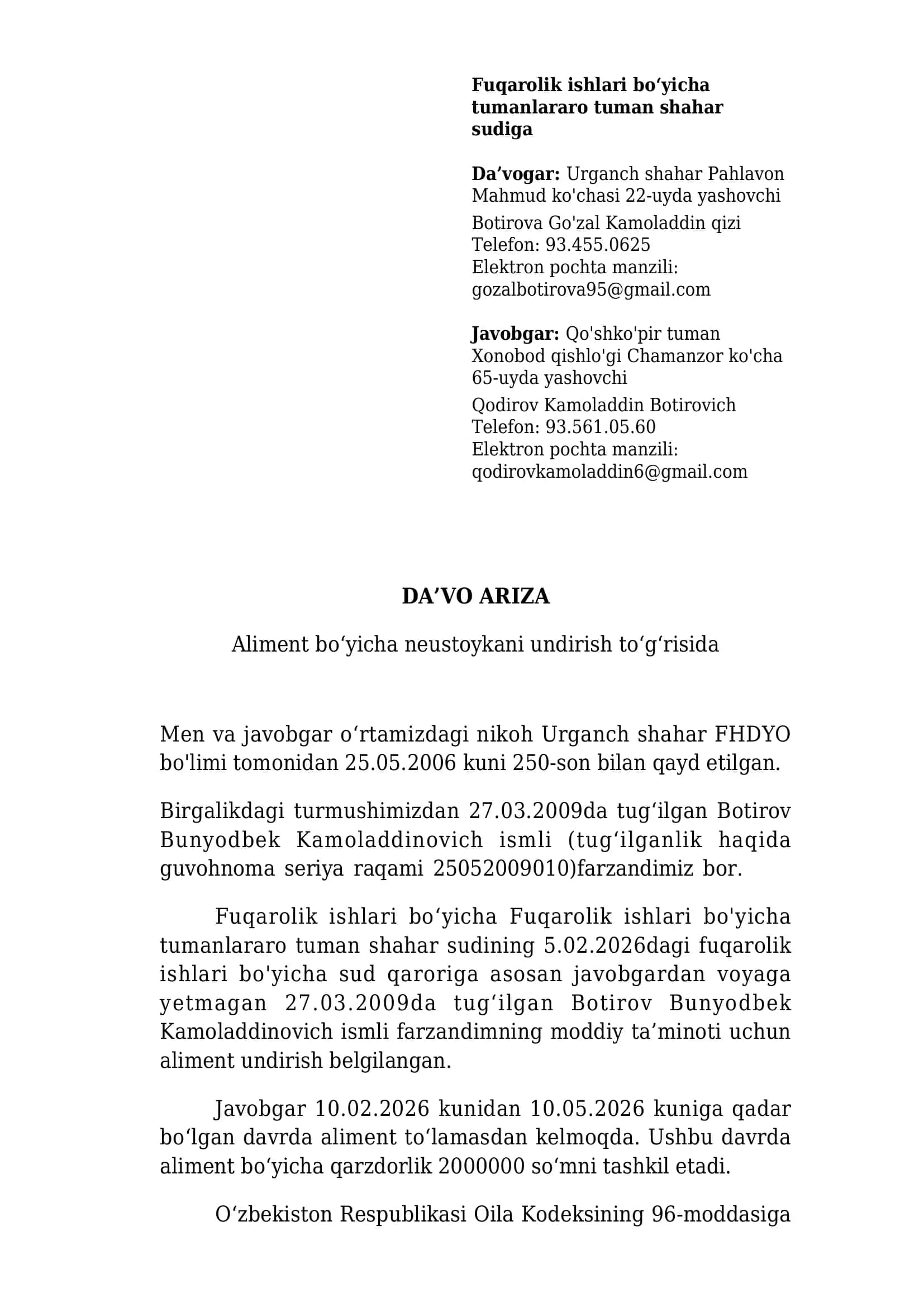Fuqarolik ishlari bo‘yicha
