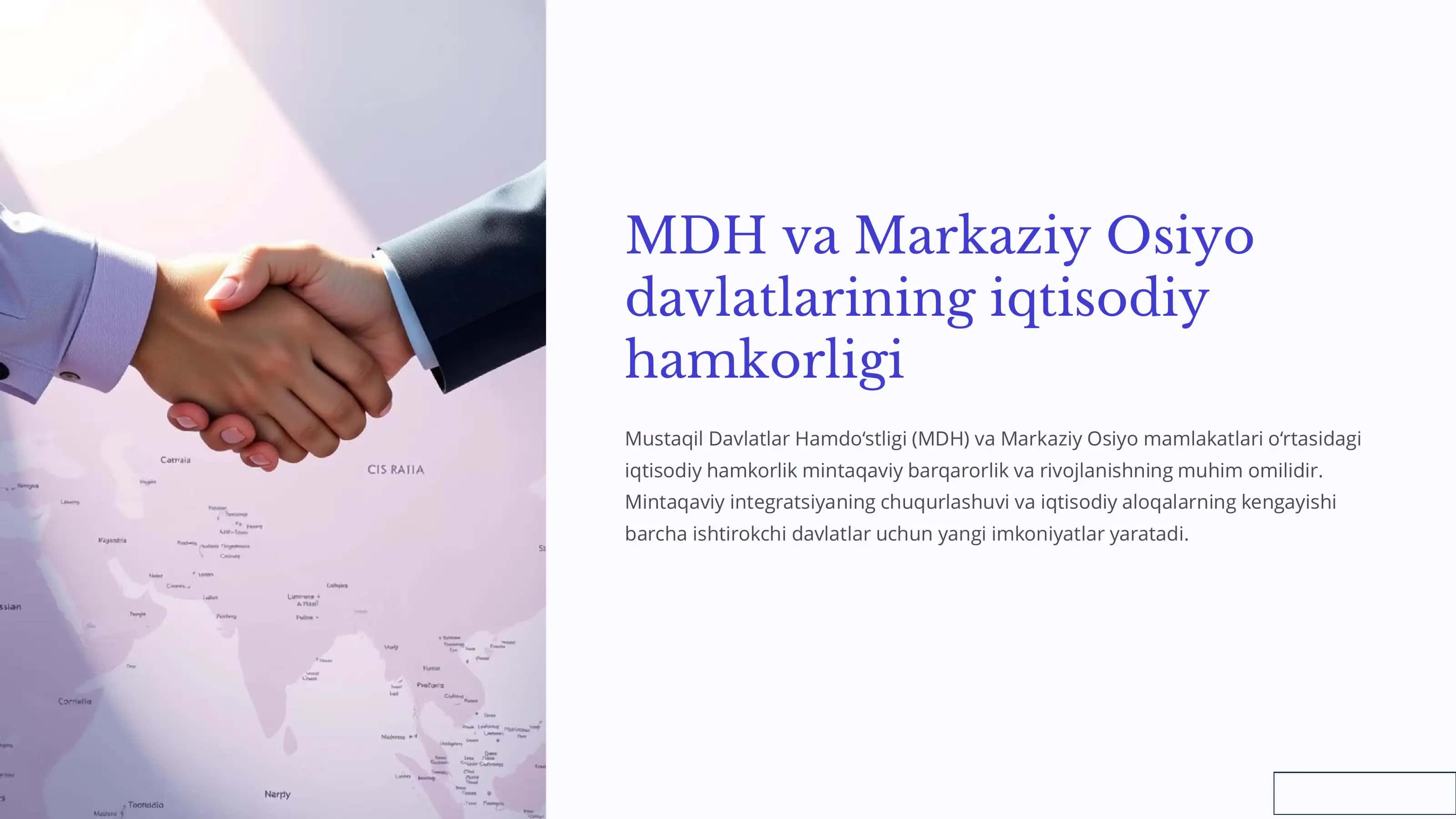 MDH va Markaziy Osiyo davlatlarining iqtisodiy hamkorligi