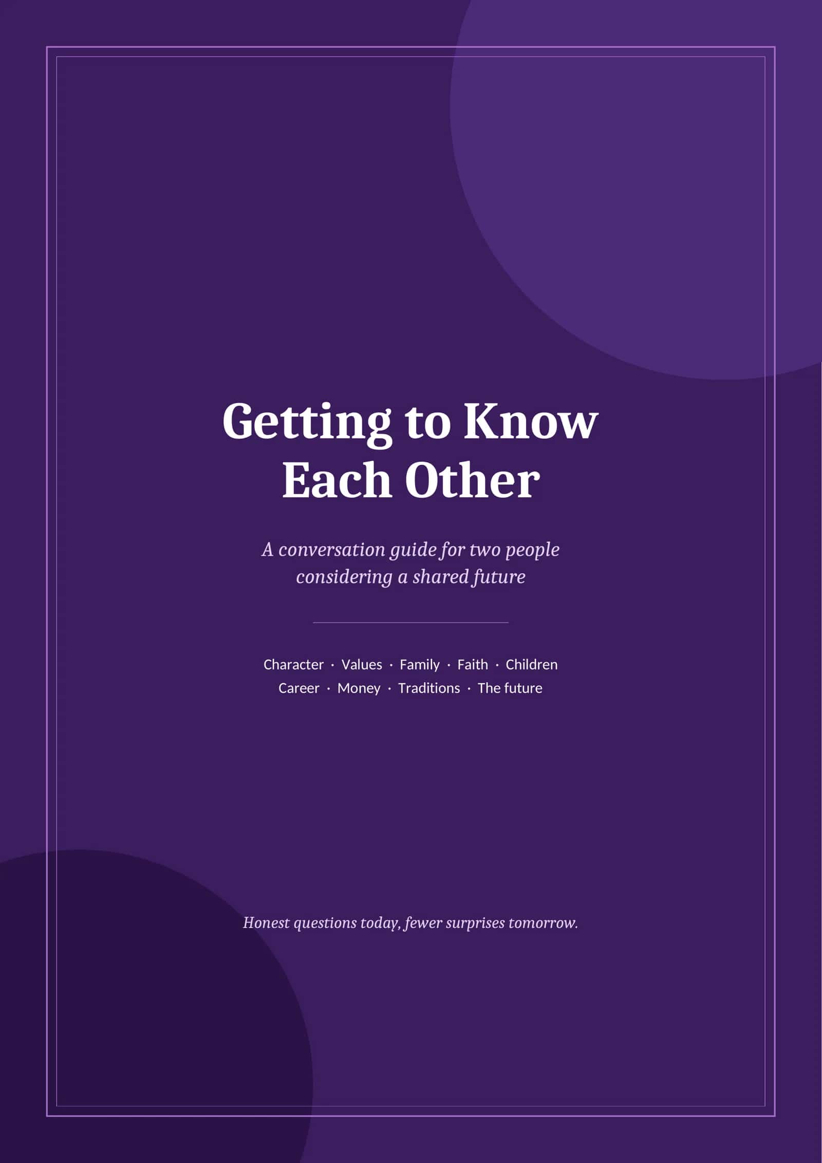 A conversation guide for two people