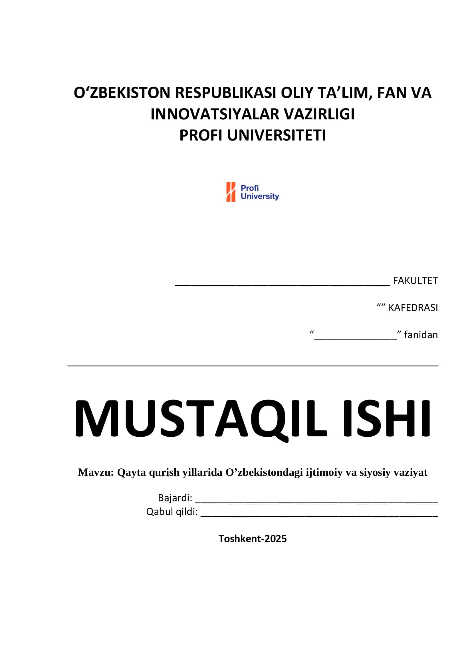 Qayta qurish yillarida O'zbekistondagi ijtimoiy va siyosiy vaziyat