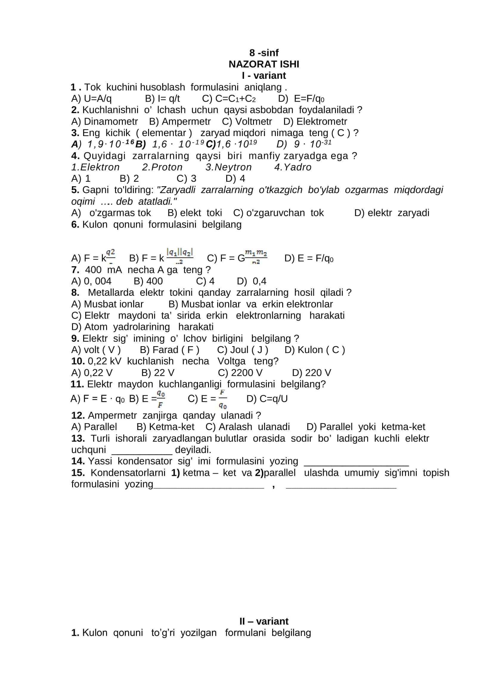 8-9-10-11-sinflar_fizika_fanidan 15-talik test javoblari bilan