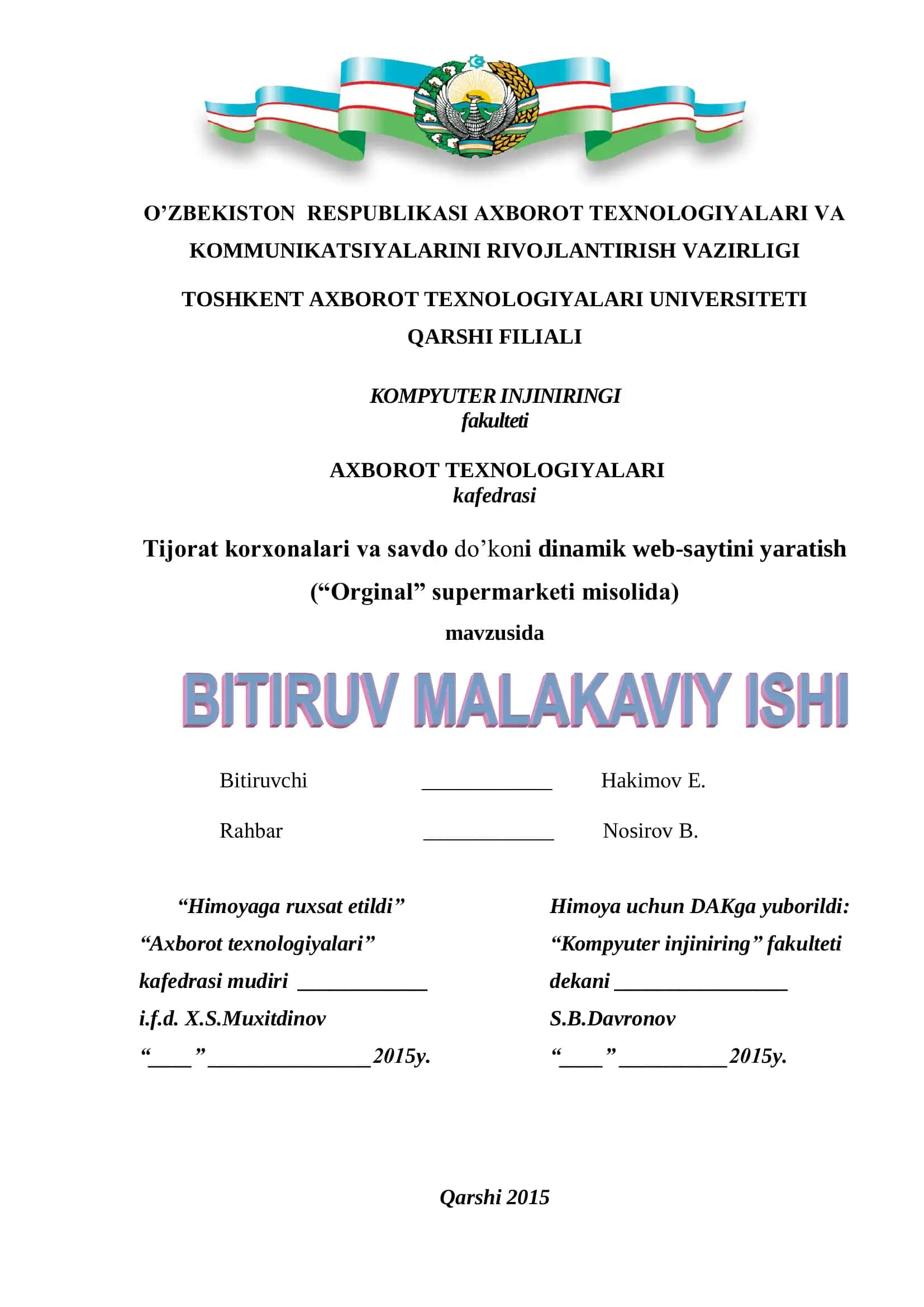 Dinamik web-saytini yaratish