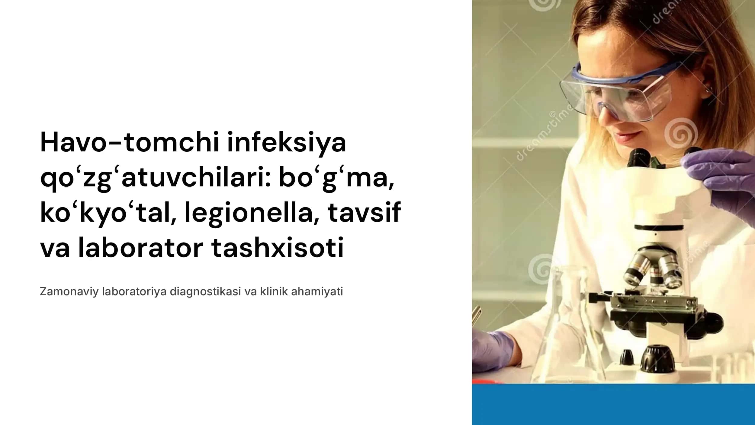 Havo-tomchi infeksiya qoʻzgʻatuvchilari: boʻgʻma, koʻkyoʻtal, legionella, ularga tavsif va laborator tashxisoti