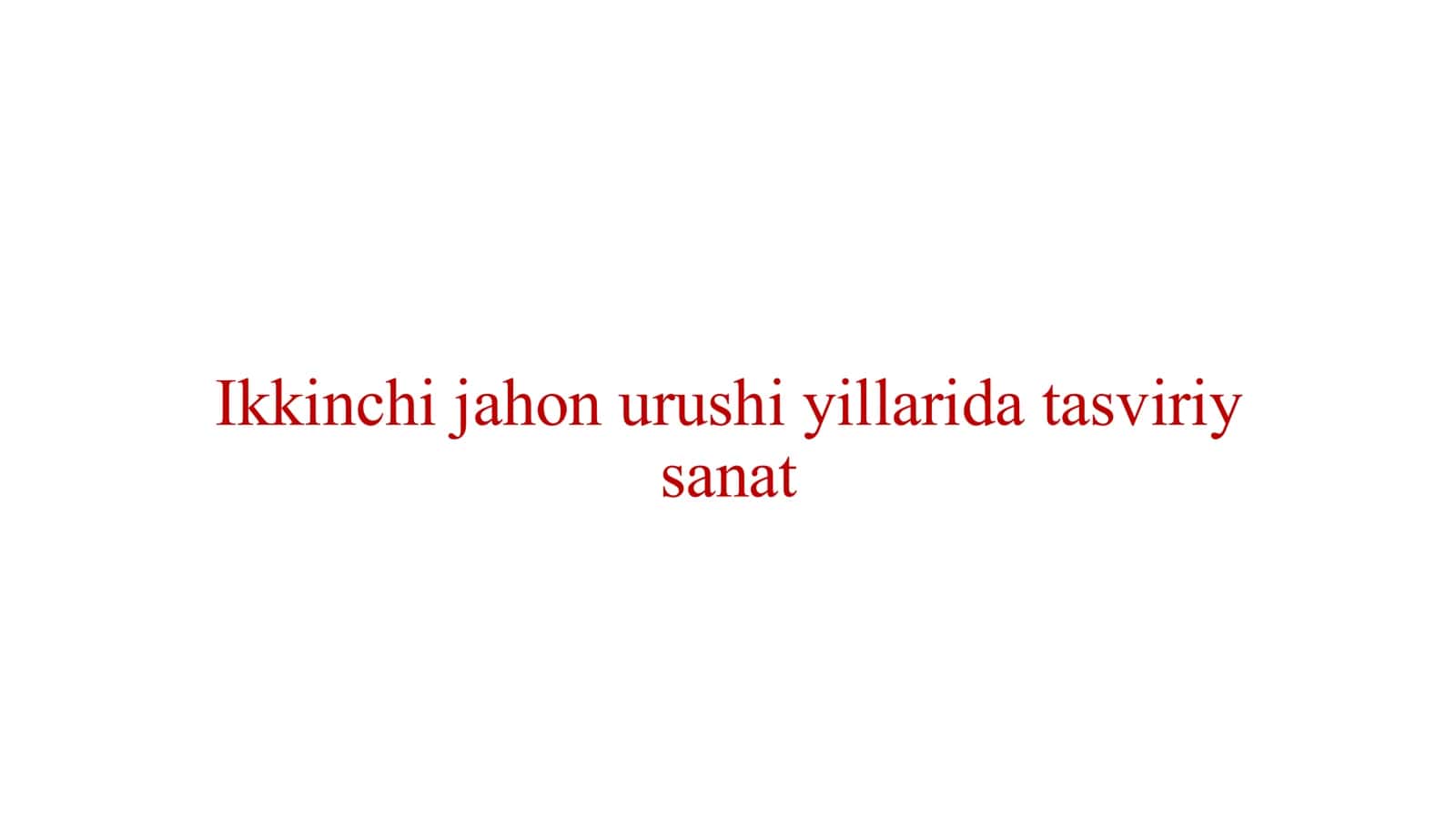 Ikkinchi jahon urushi yillarida Oʻzbekistonda tasviriy sanʼat Traix