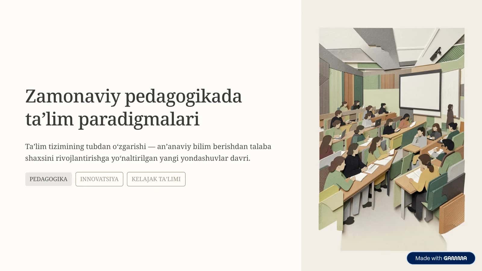 Zamonaviy pedagogikada taʼlim paradigmalari