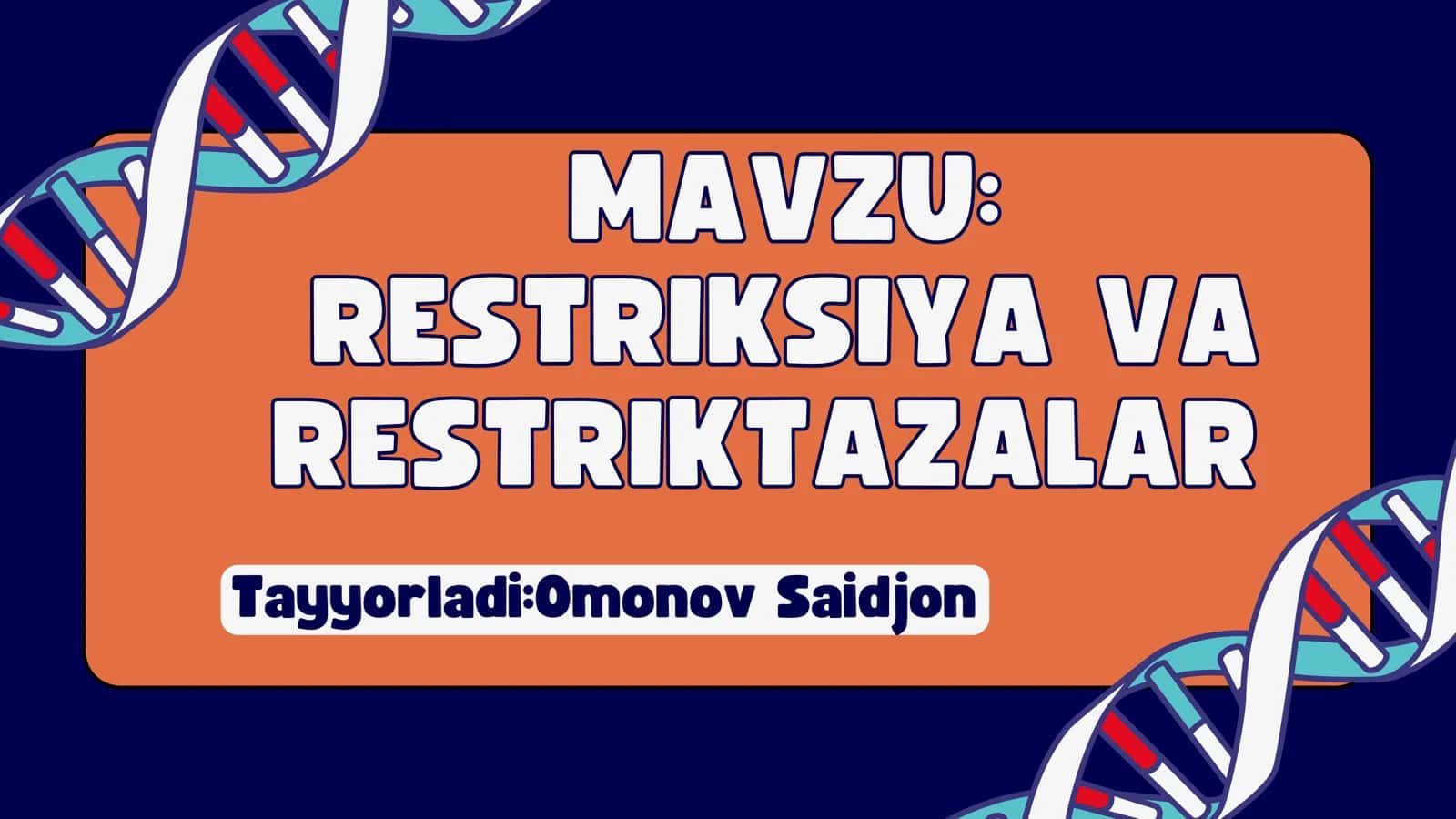 RESTRIKSIYA VA RESTRIKTAZALAR