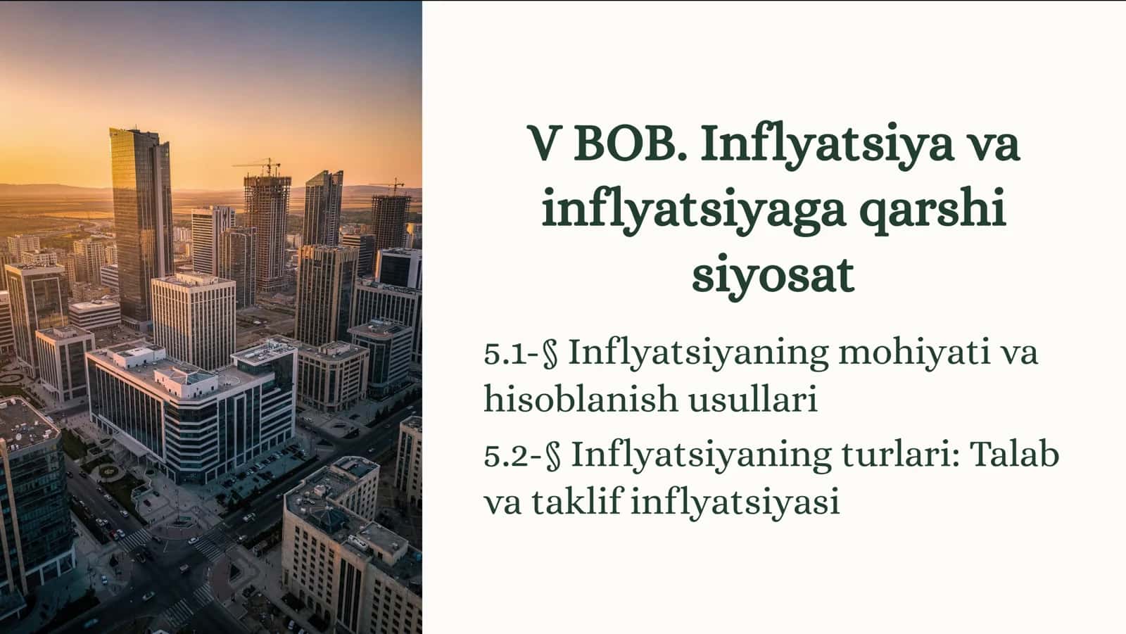 Inflyatsiya va inflyatsiyaga qarshi siyosat