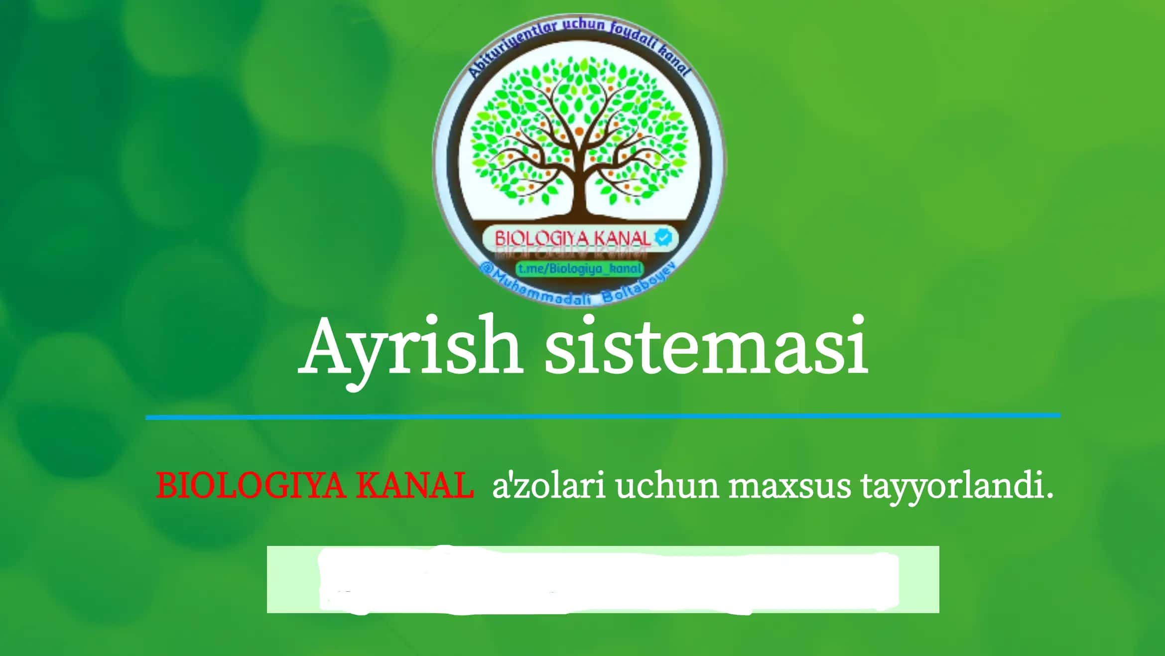Odamlarning ayirish sistemasi