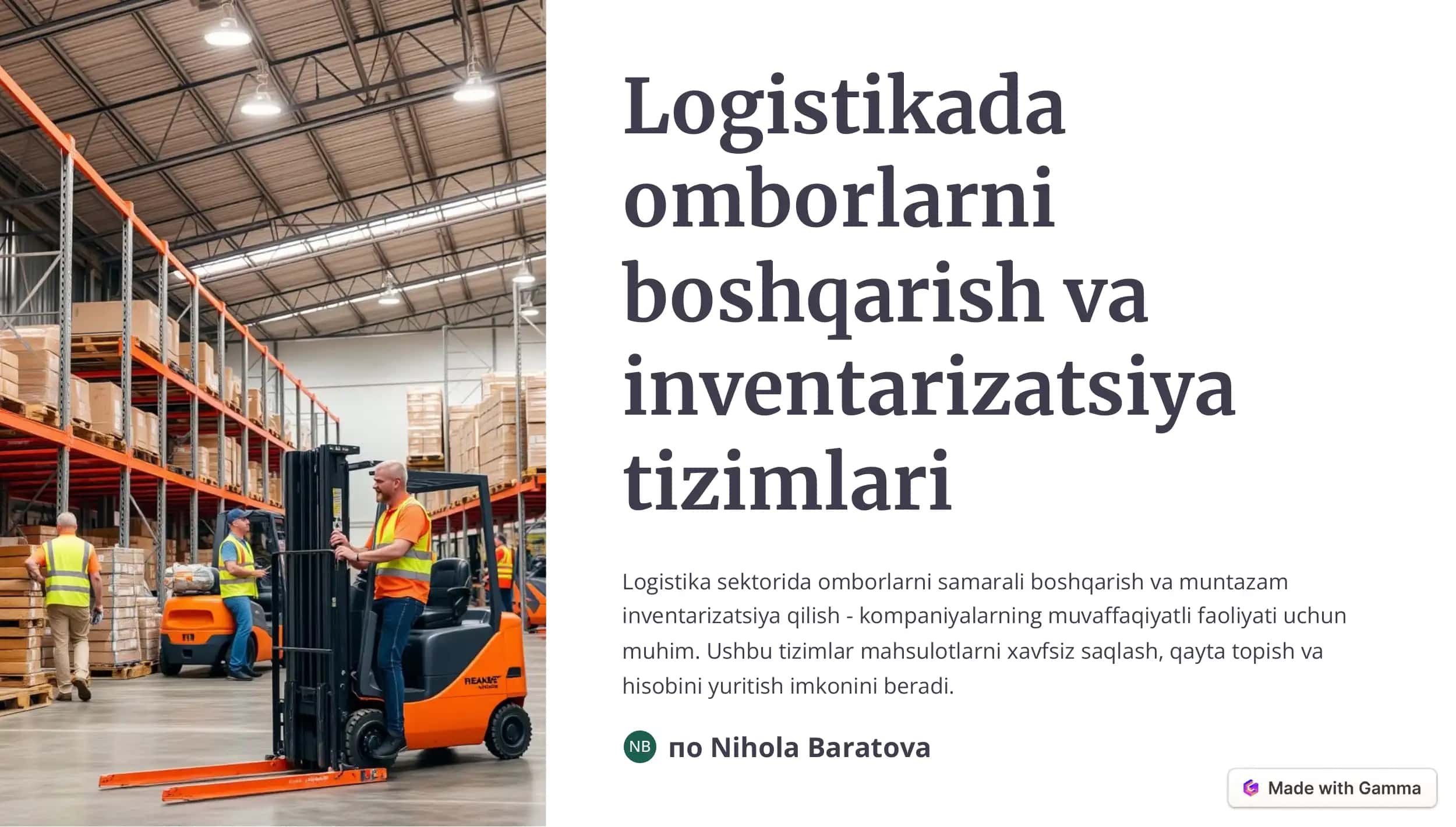 Logistikada Omborlarni Boshqarish va Inventarizatsiya Tizimlari