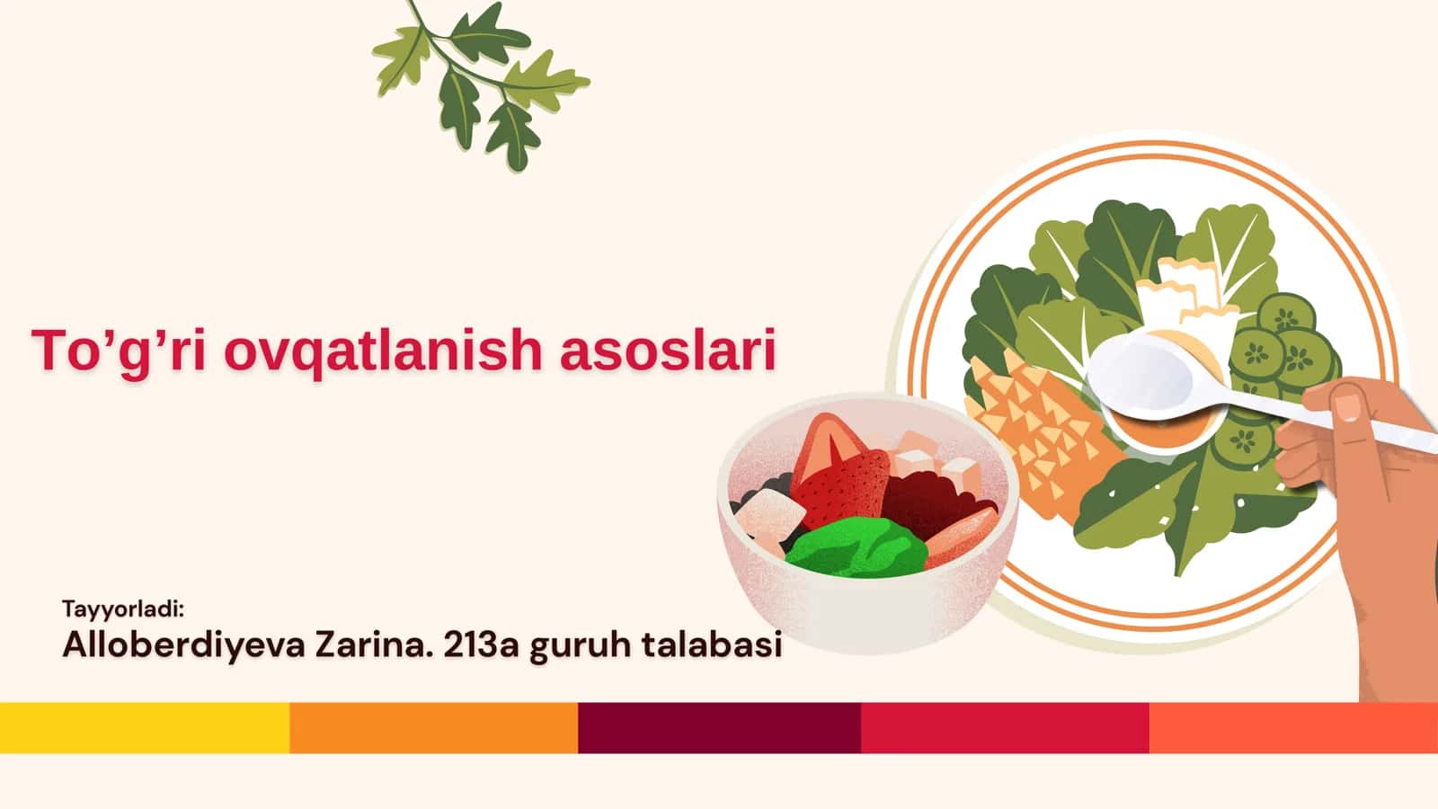 To’g’ri ovqatlanish asoslari
