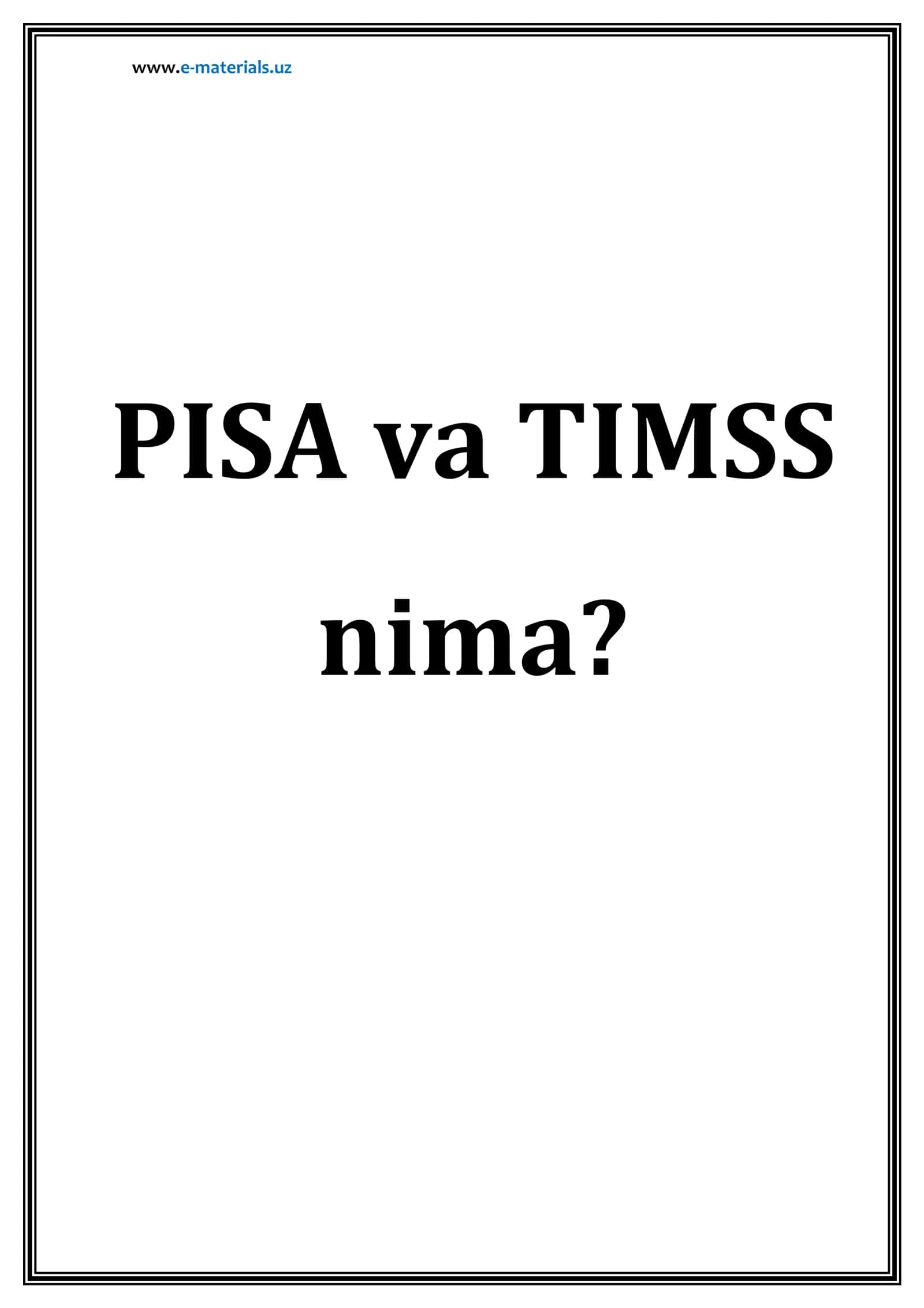 PISA va TIMSS