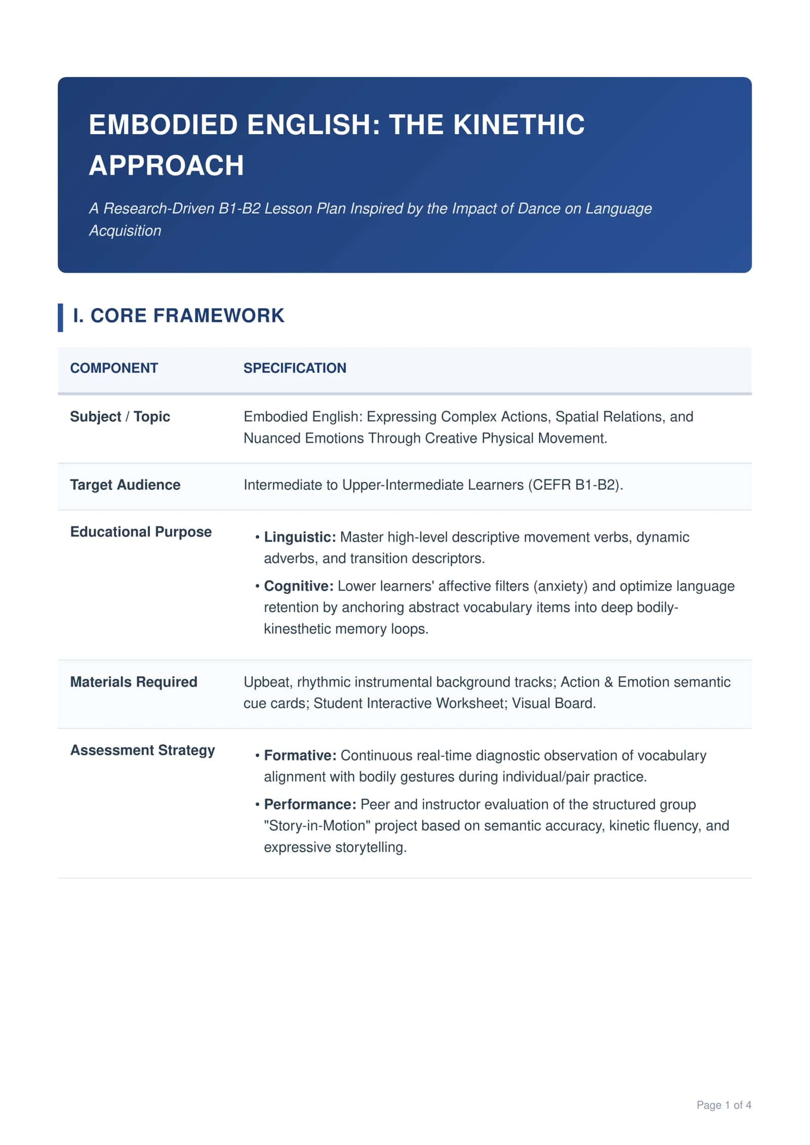 EMBODIED ENGLISH: THE KINETHIC APPROACH