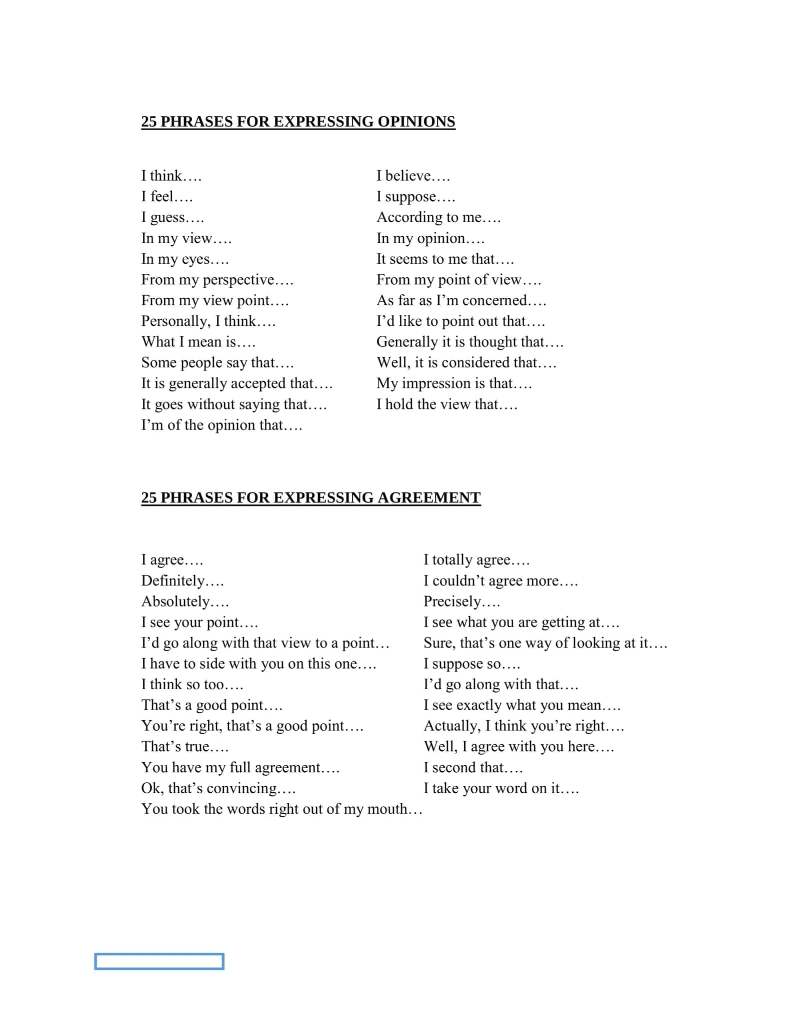 100 PHRASES in English