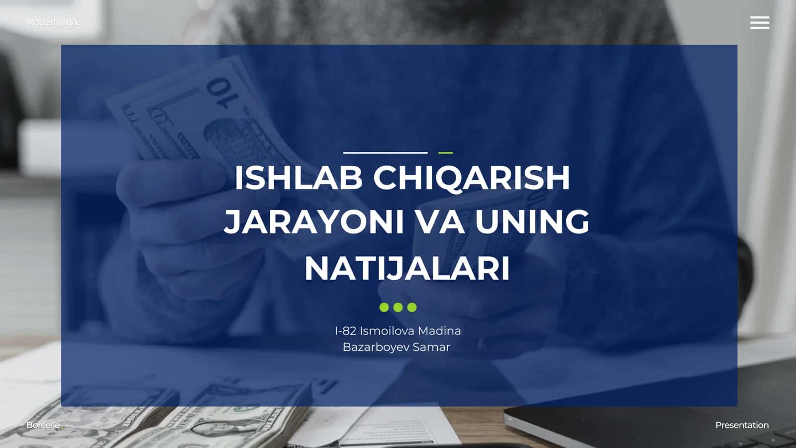 ishlab chiqarish jarayoni
