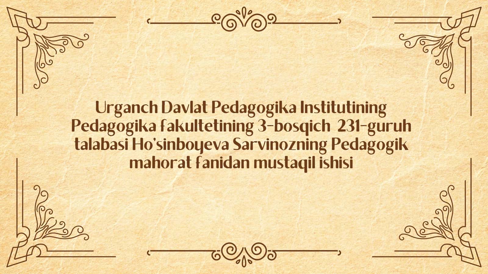 pedagogik faoliyatda muamoli vaziyatlar