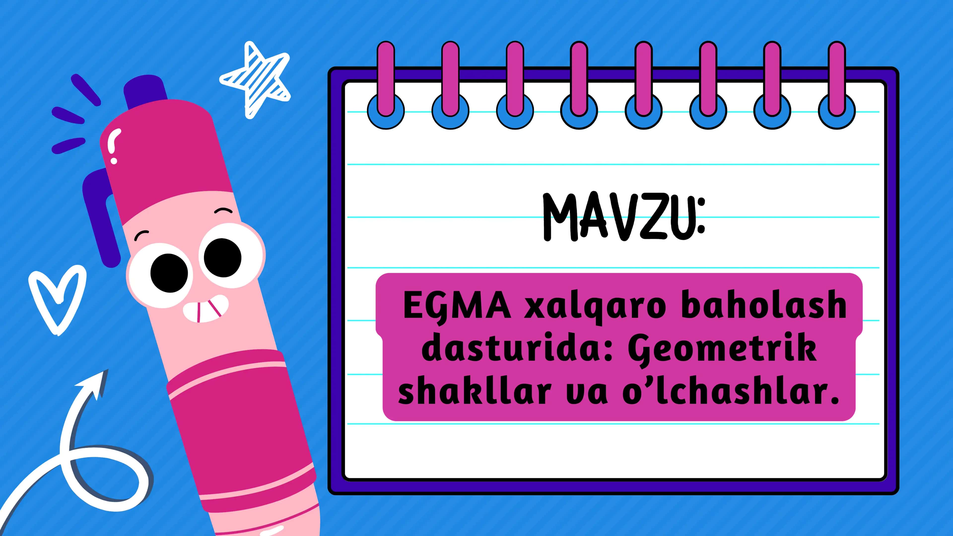 "Boshlang'ich sinflar uchun EGMA mavzusida 10 varoqli tayyor slayd"
