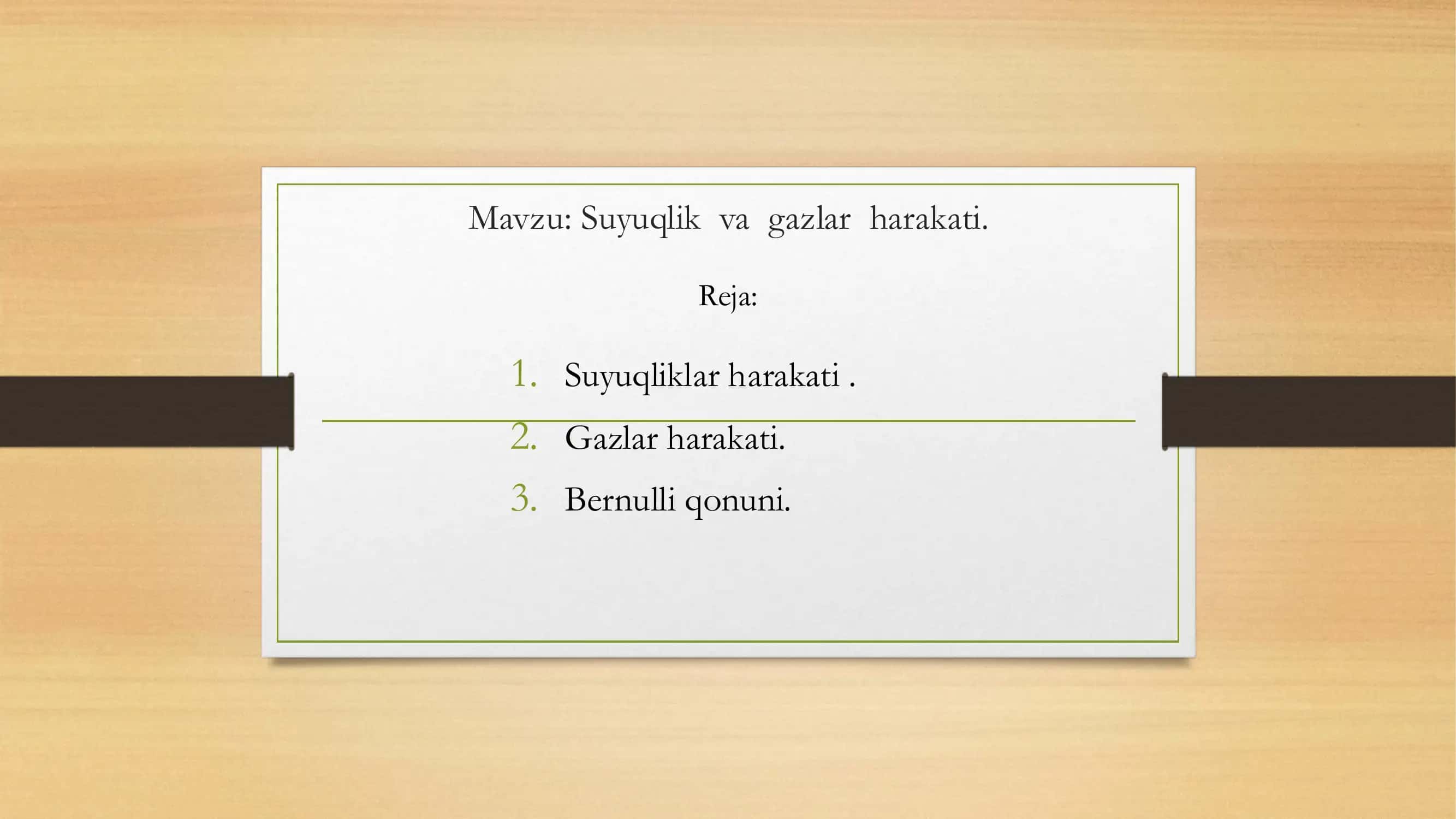 Suyuqlik va gazlar harakati