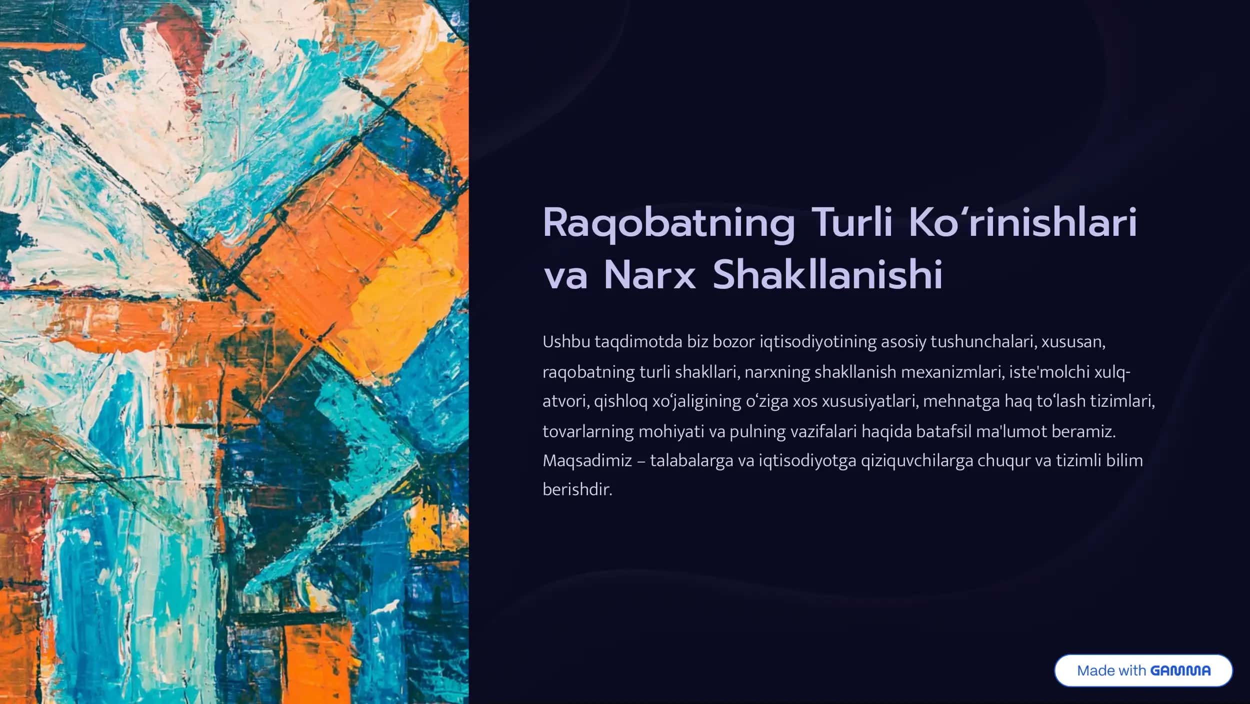 Raqobatning Turli Ko'rinishlari va Narx Shakllanishi